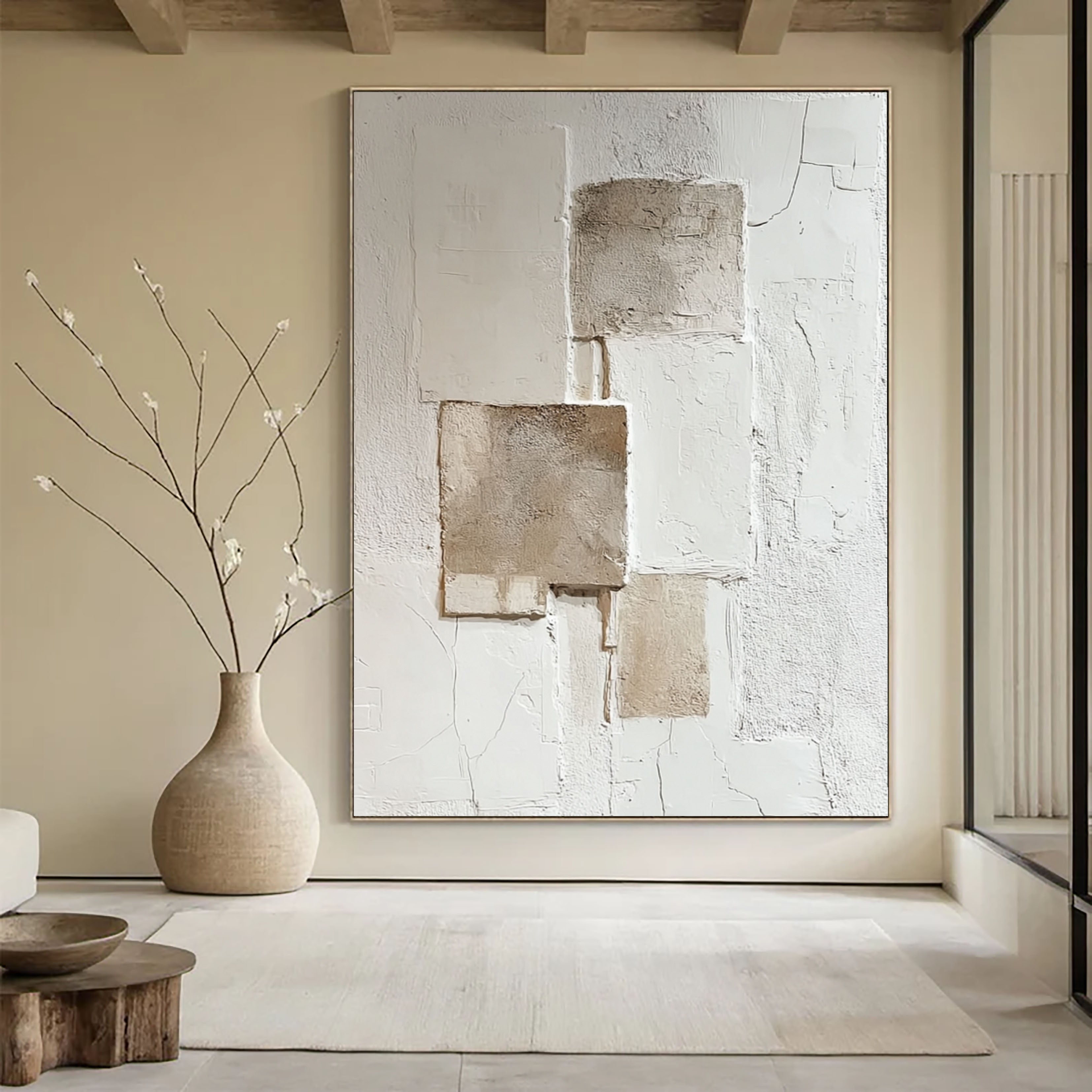 Abstract Textured Geometry | Beige Blocks