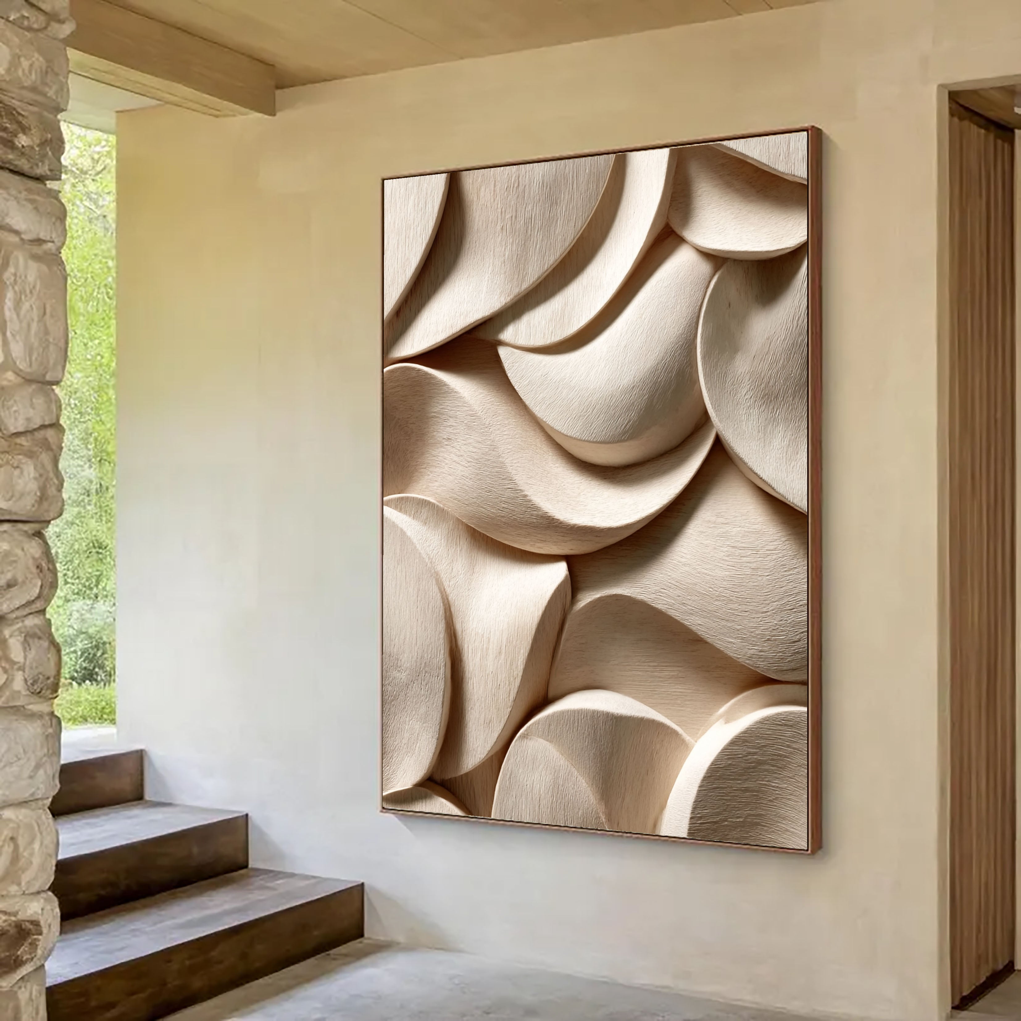 Strukturiertes Holz: Opulenz | Cremefarbene Kurven