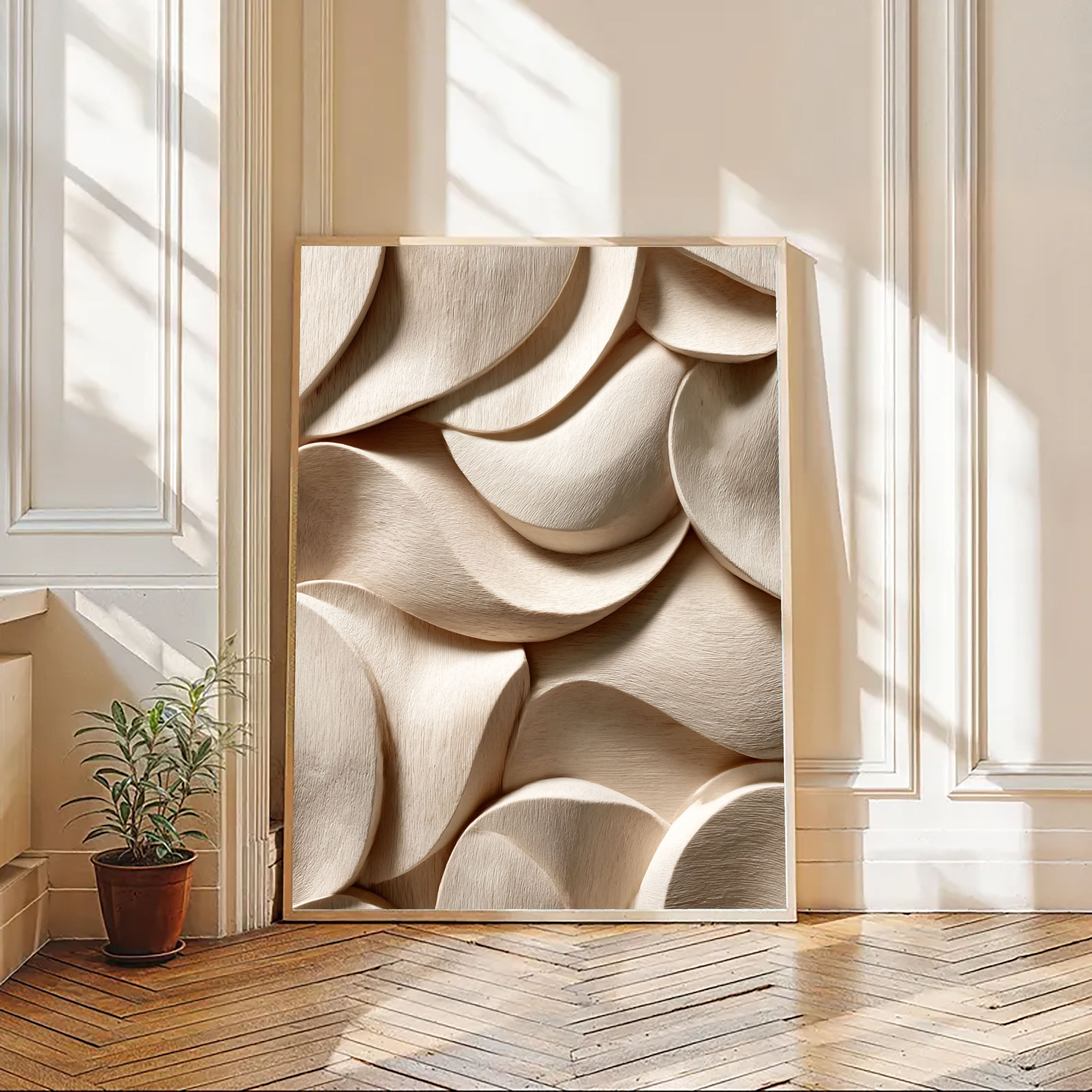 Strukturiertes Holz: Opulenz | Cremefarbene Kurven