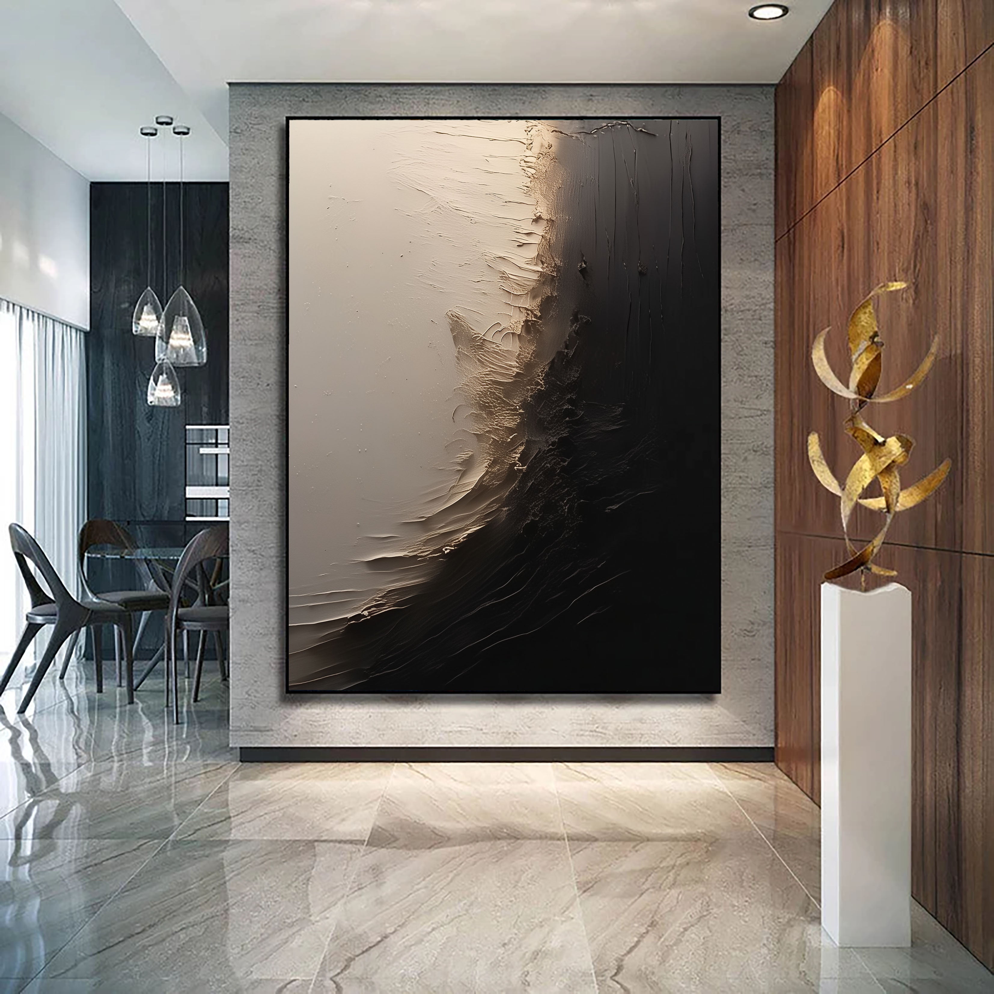 Textured Metallic Drama | Dark Gold