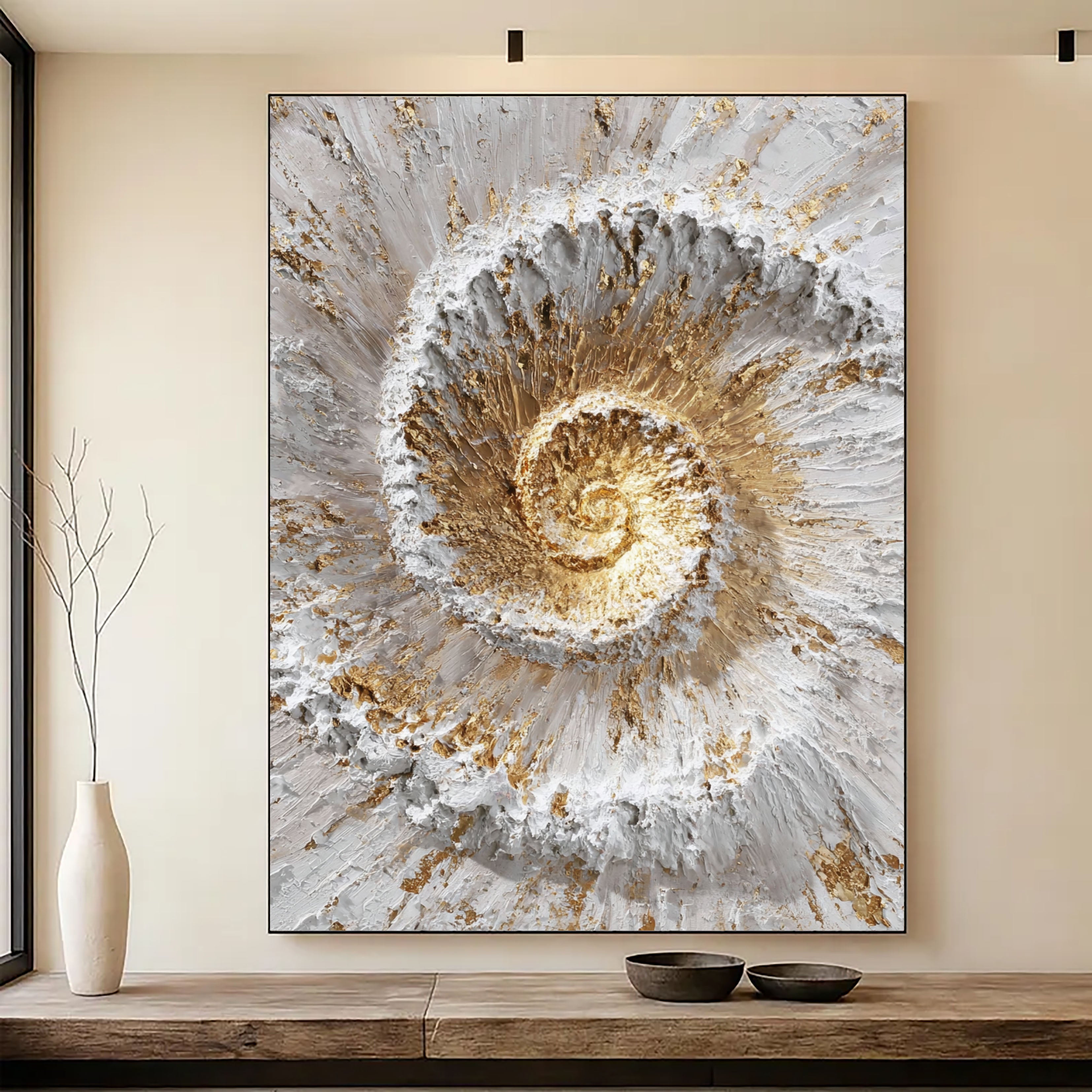 Textured Spiral Opulence | Gold Surge
