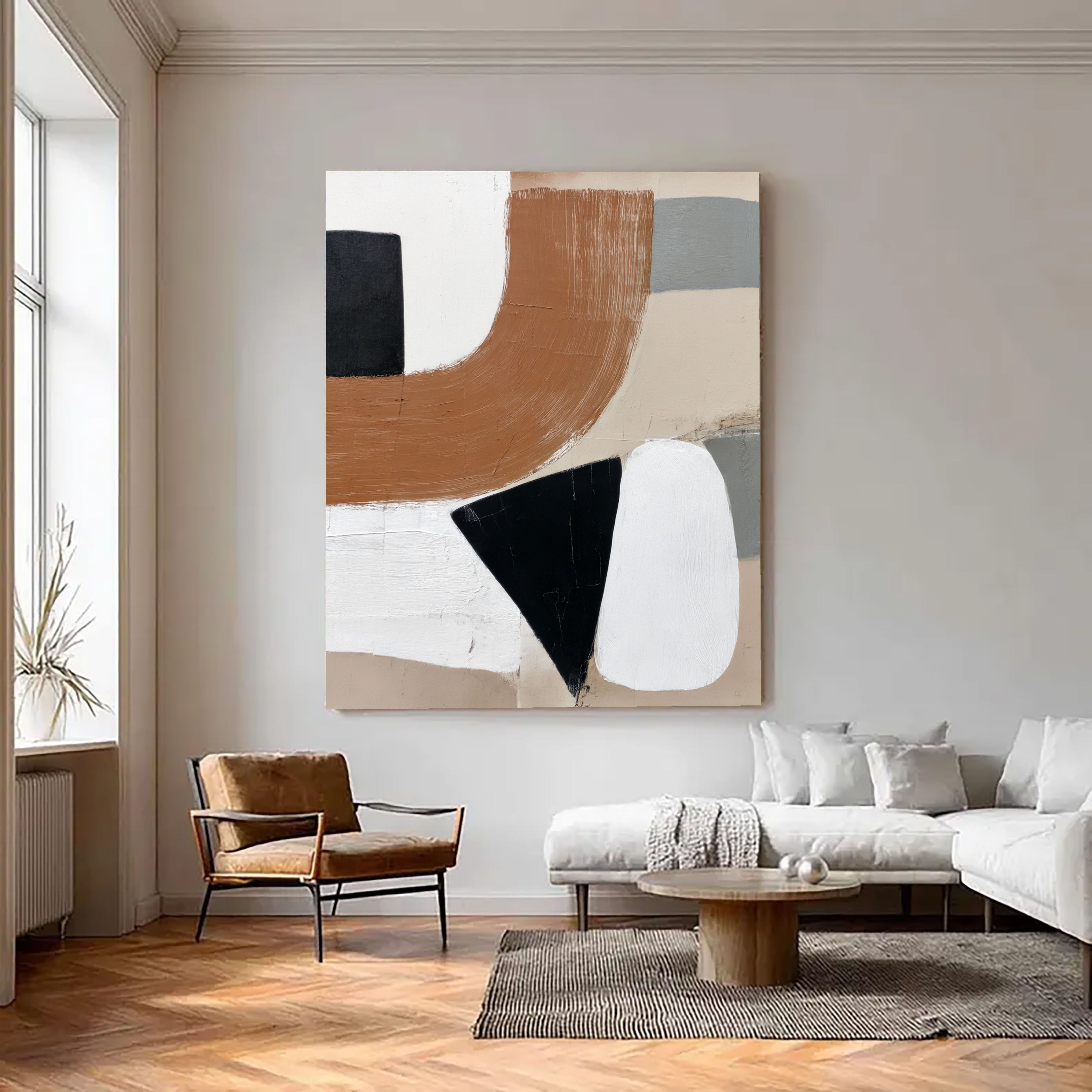 Textured Curved Shapes | Terracotta Noir
