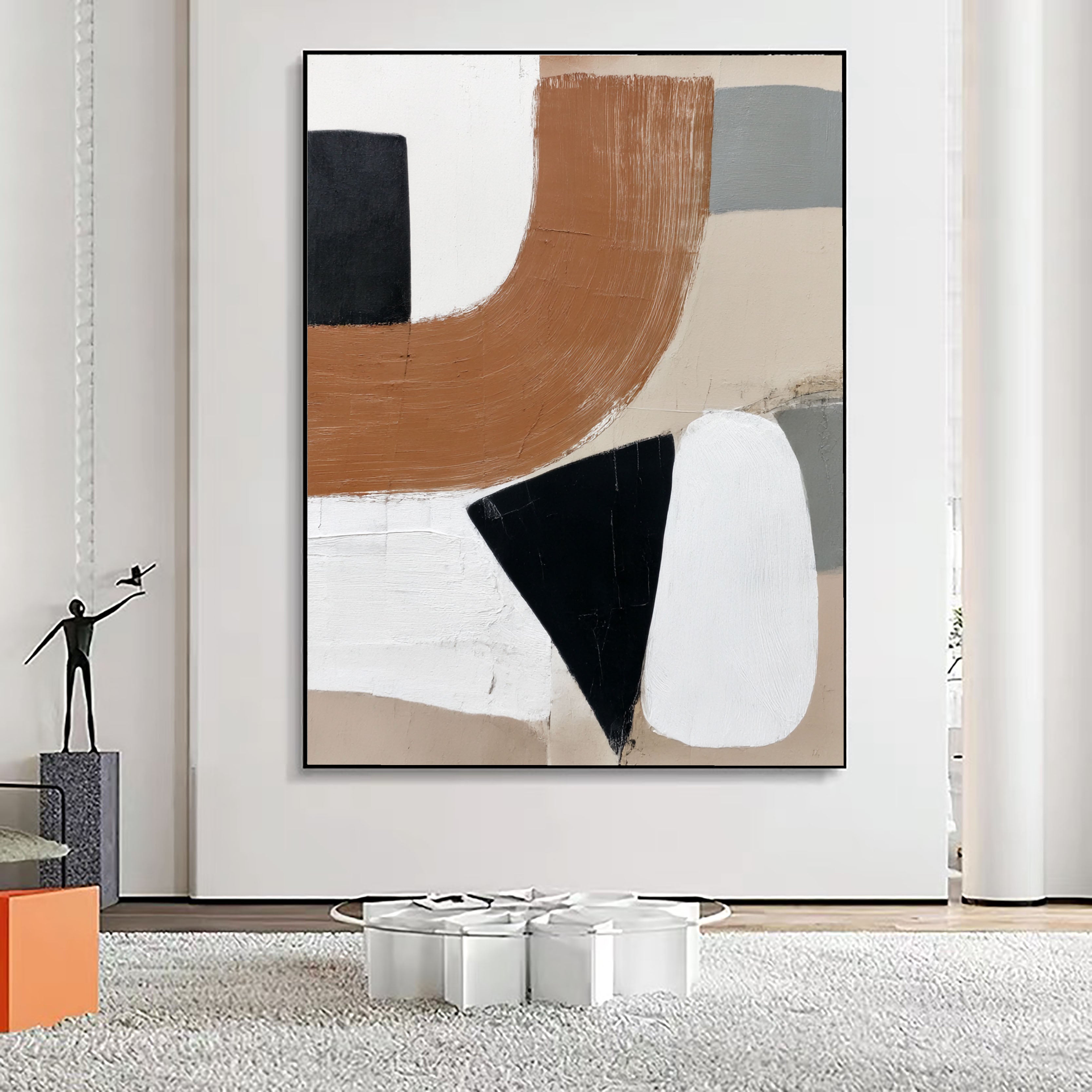 Textured Curved Shapes | Terracotta Noir