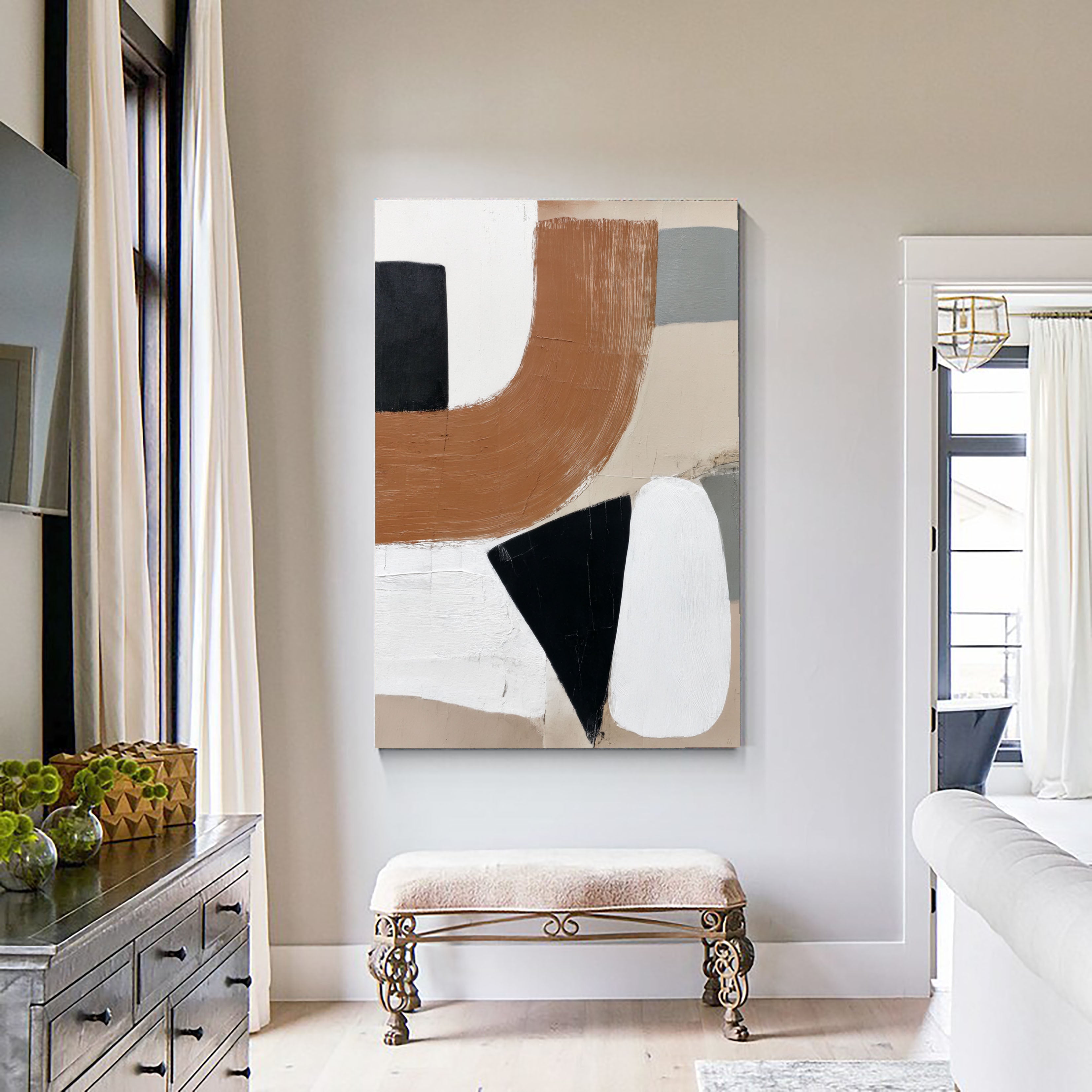 Textured Curved Shapes | Terracotta Noir