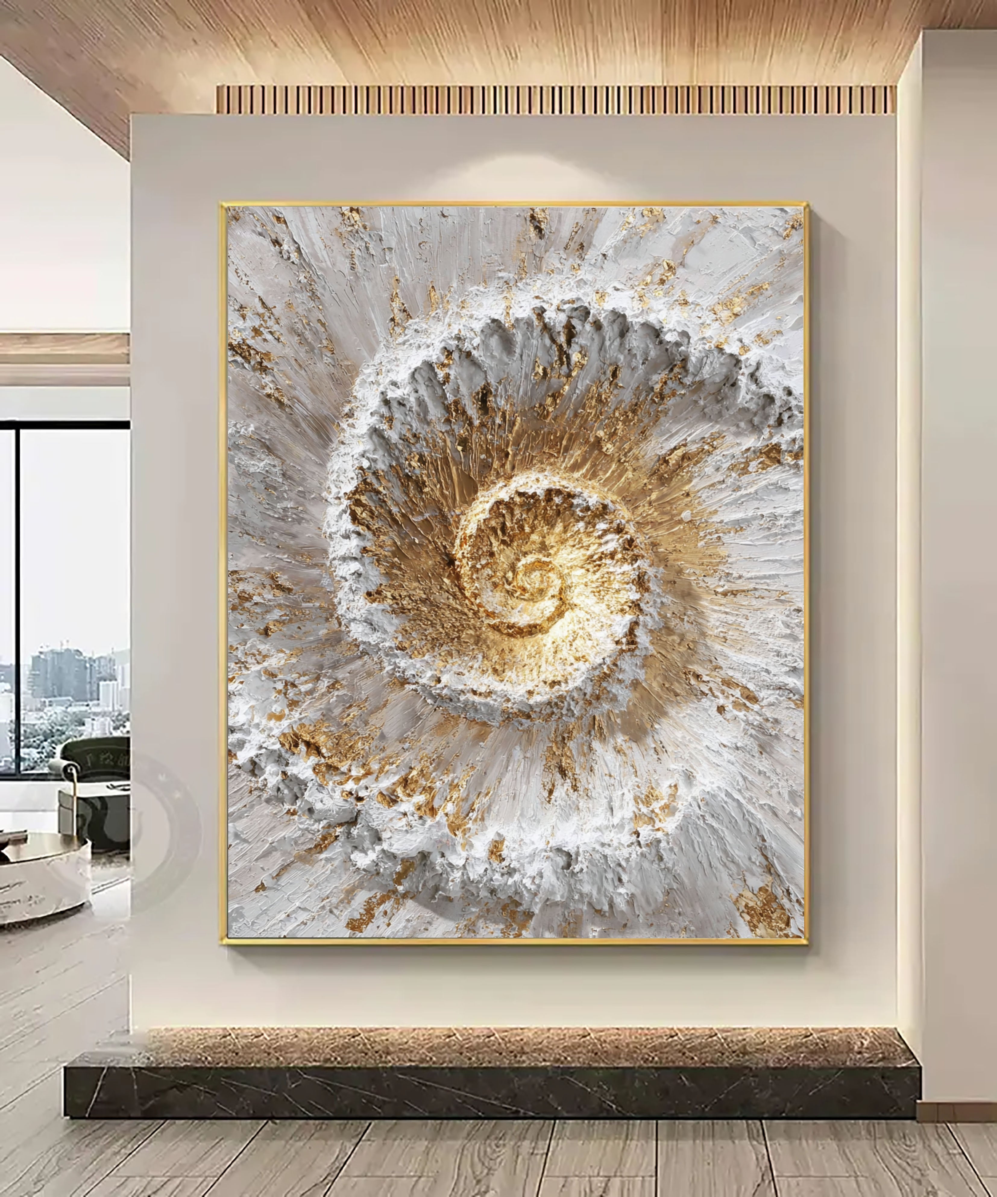 Textured Spiral Opulence | Gold Surge