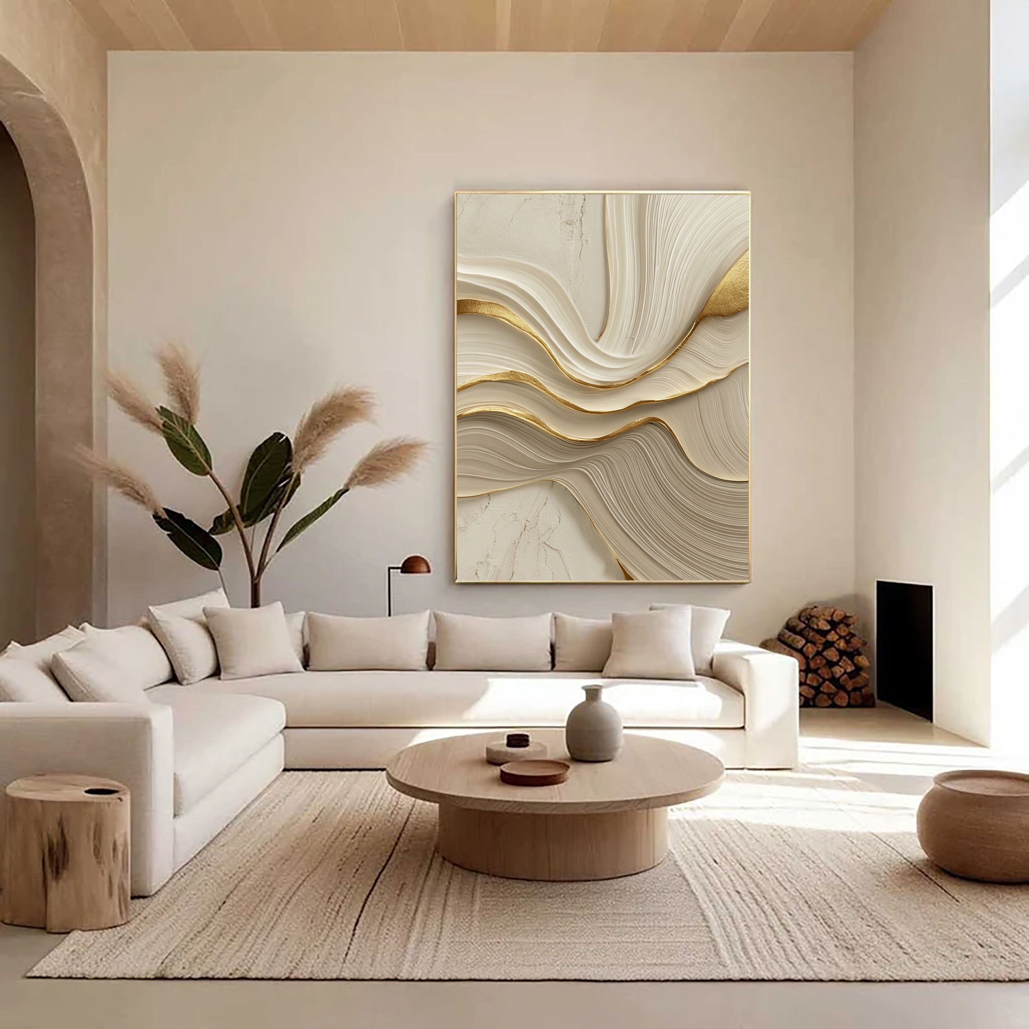 Textured Wave Opulence | Gilded Flow