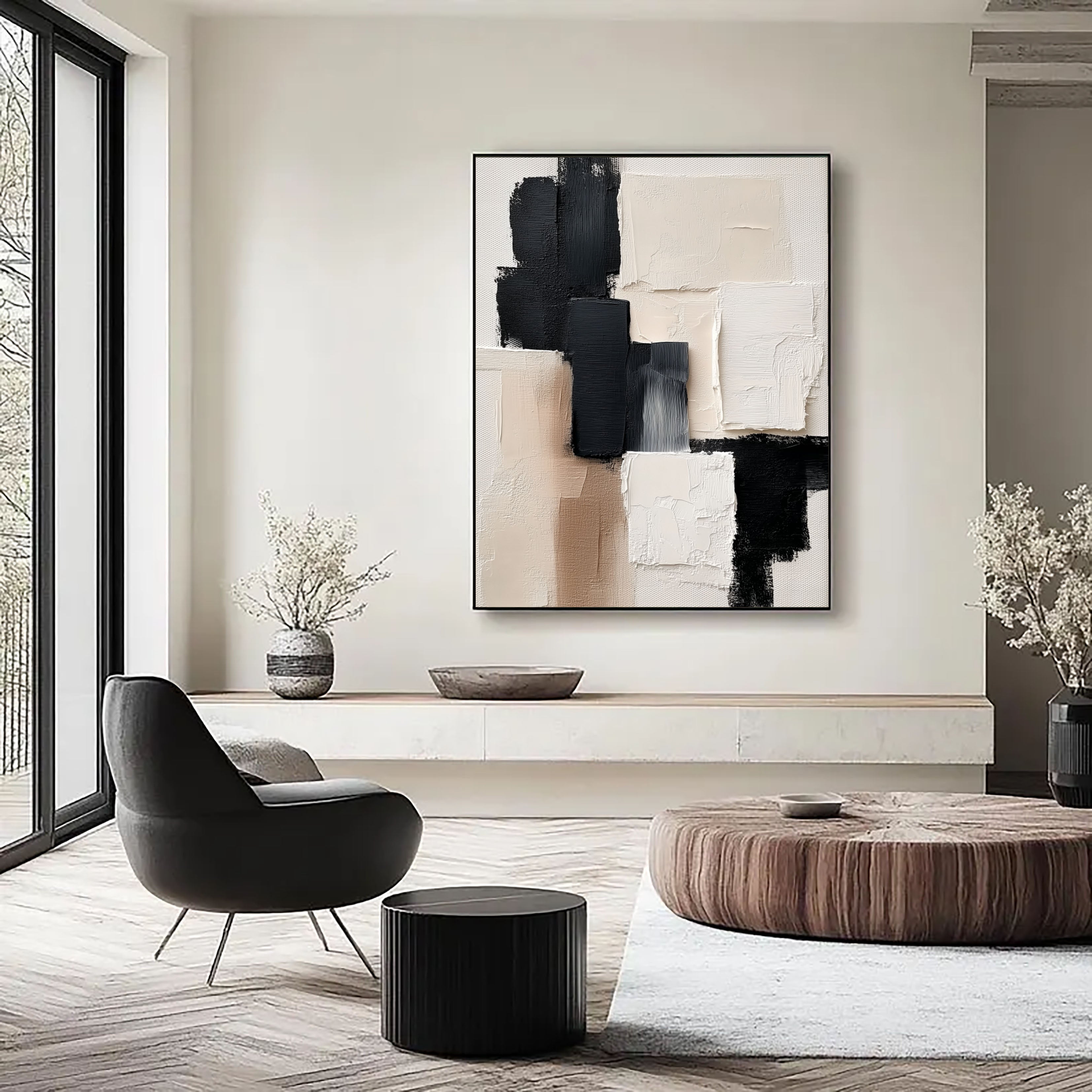 Bold Abstract Geometry | Black White