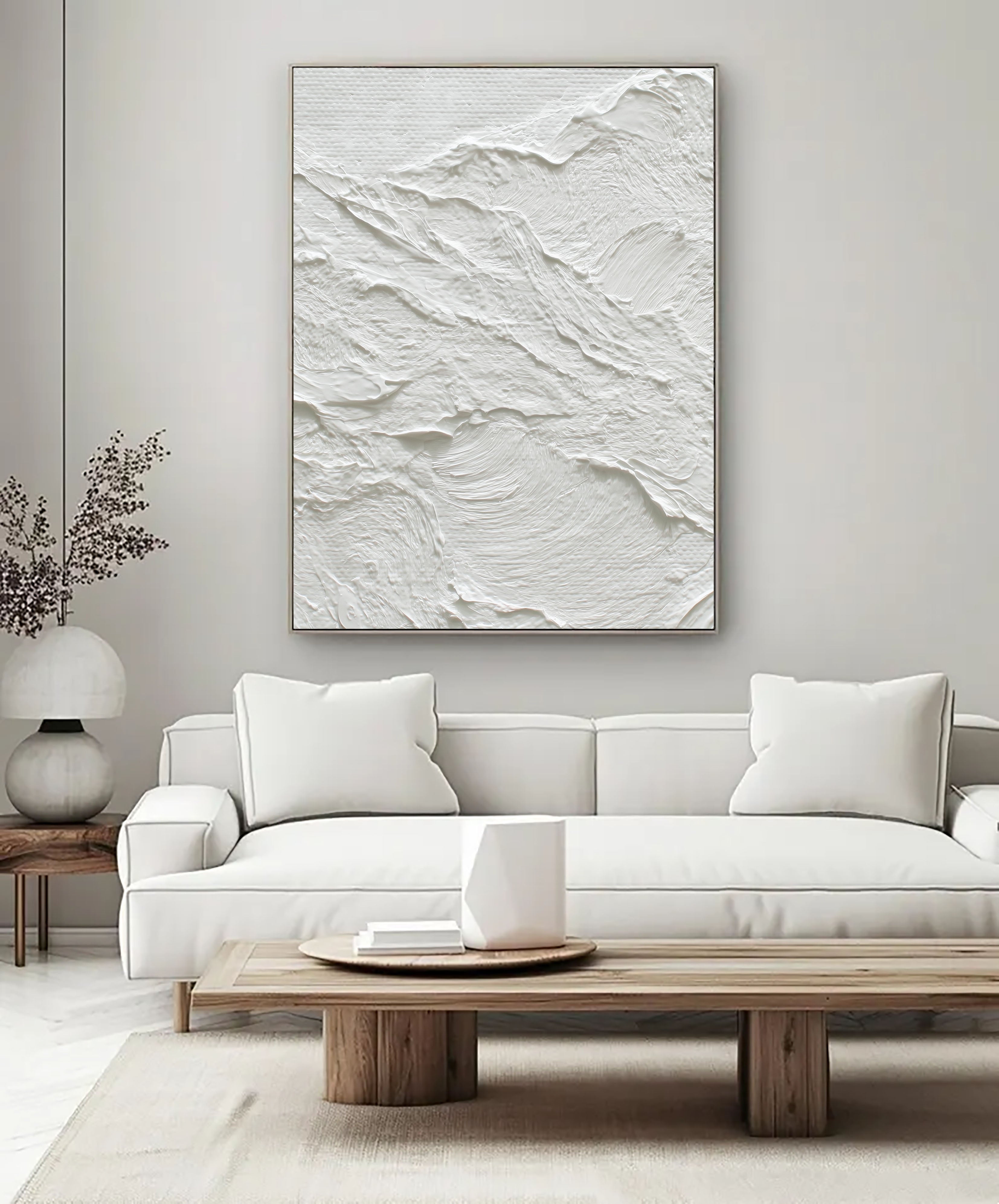 Textured White Terrain | Minimalist Art