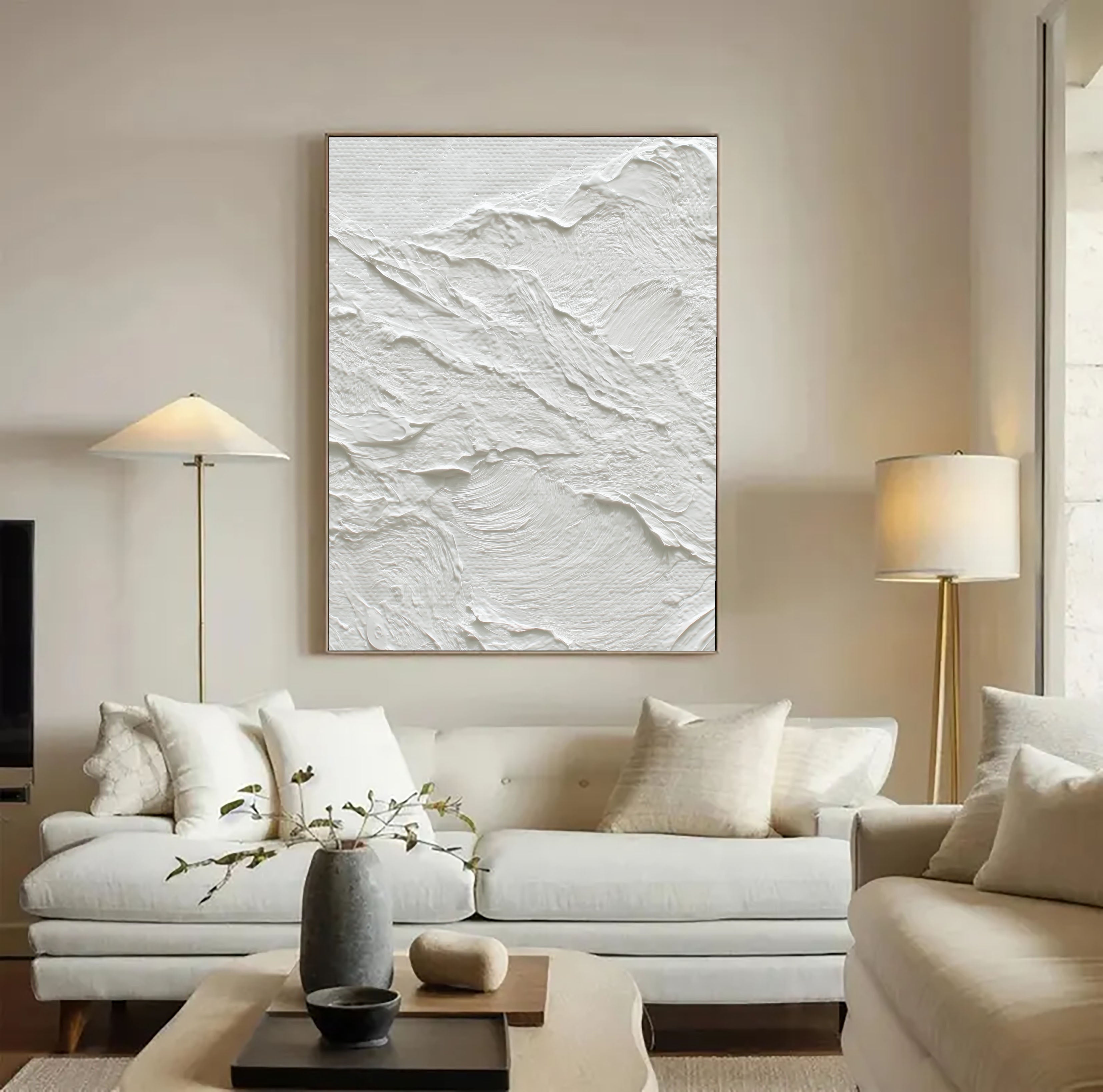 Textured White Terrain | Minimalist Art
