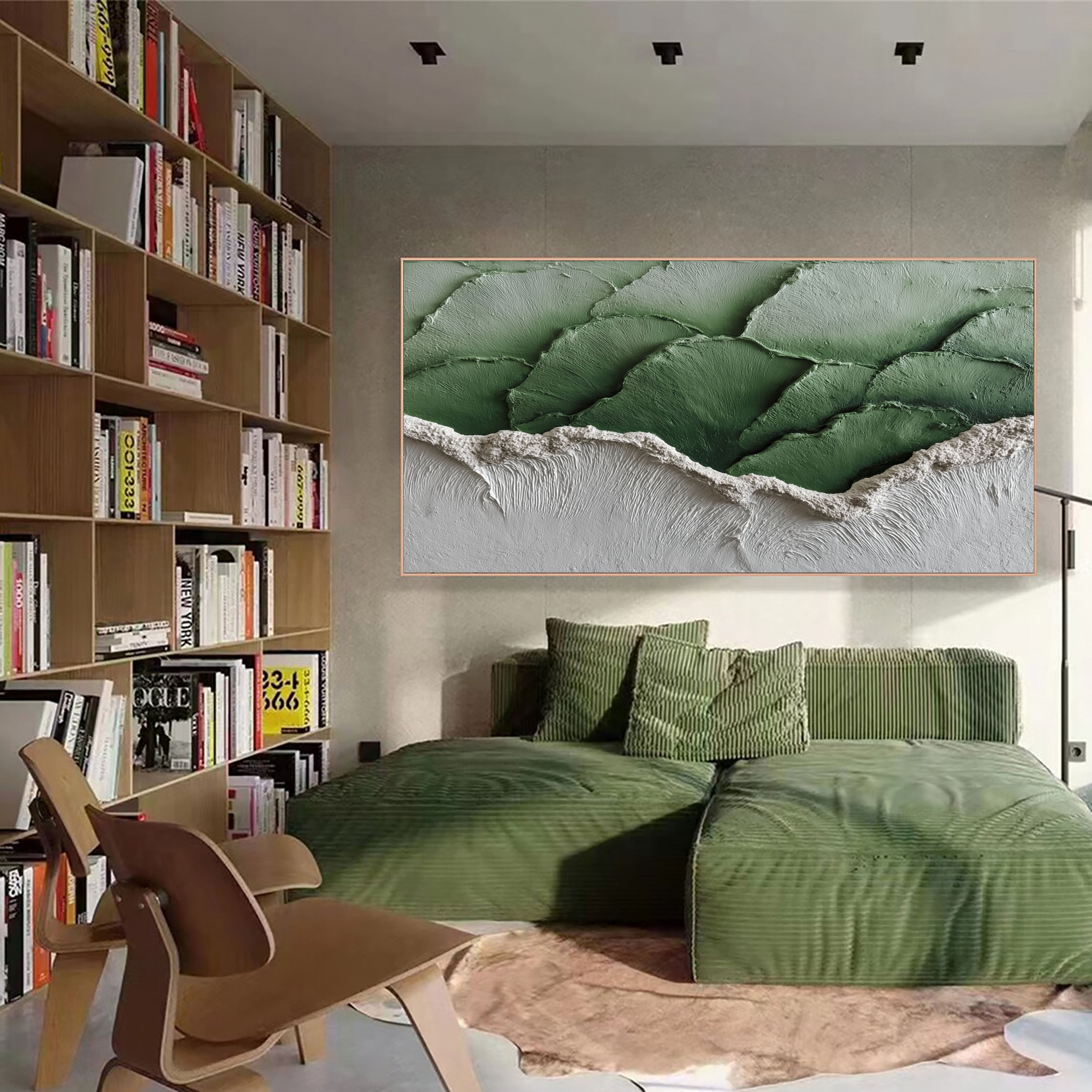 Organic Green Texture | White Sand