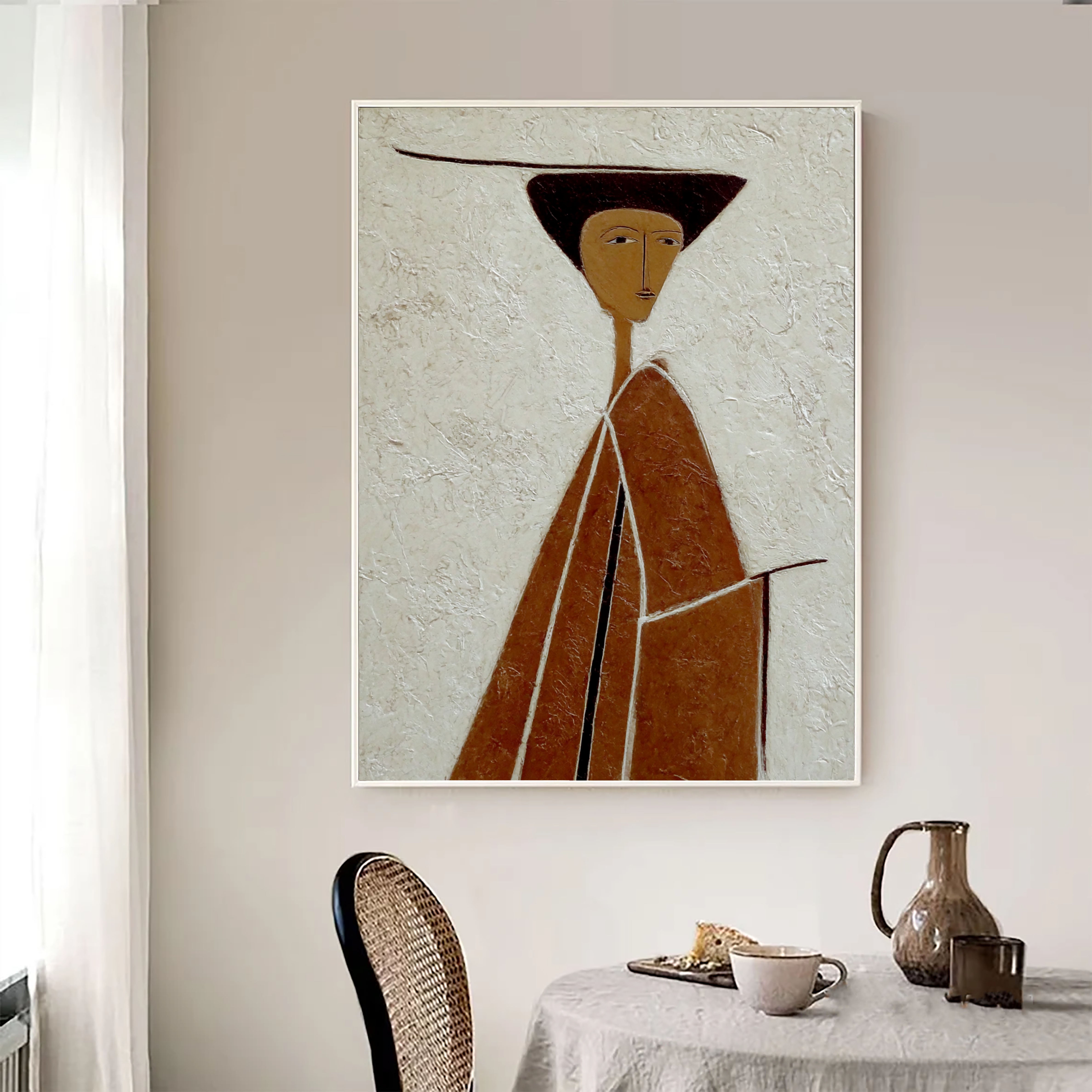 Texturierte Figuren-Silhouette | Terrakotta Elfenbein