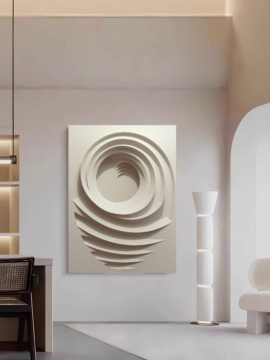 Textured Circular Depth | Beige Swirl