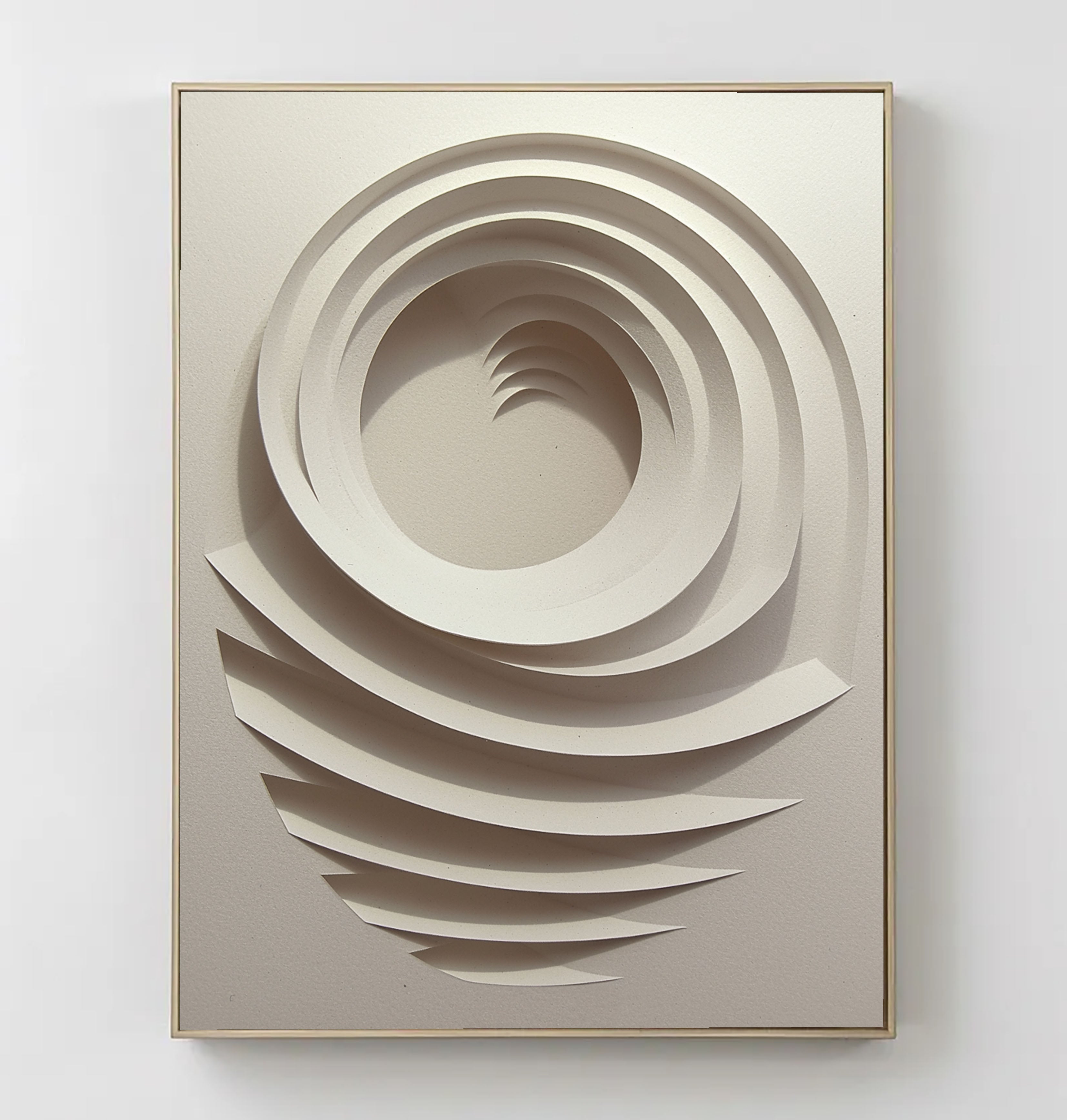 Textured Circular Depth | Beige Swirl