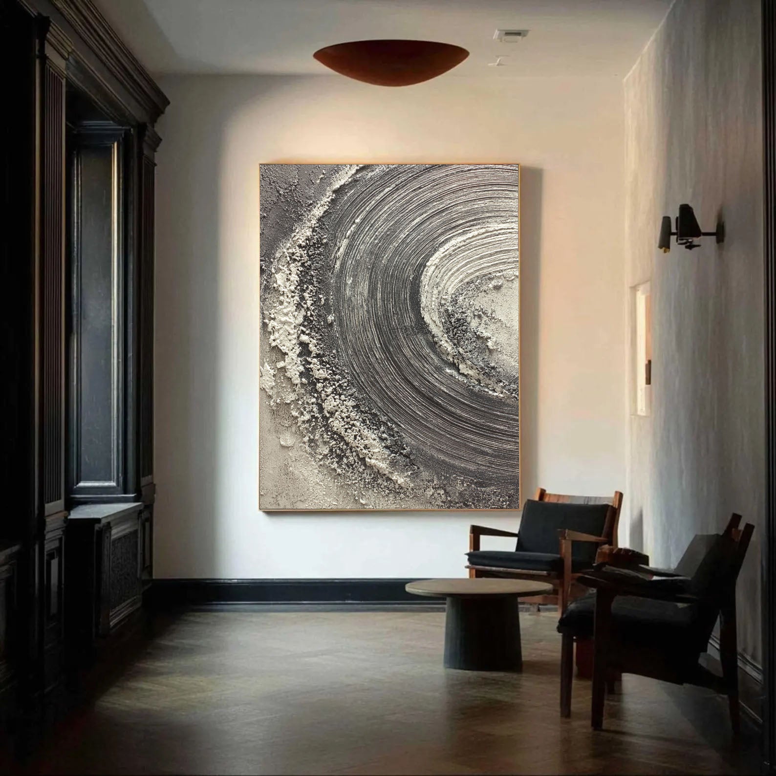 Textured Spiral Opulence | Monochrome Whorl