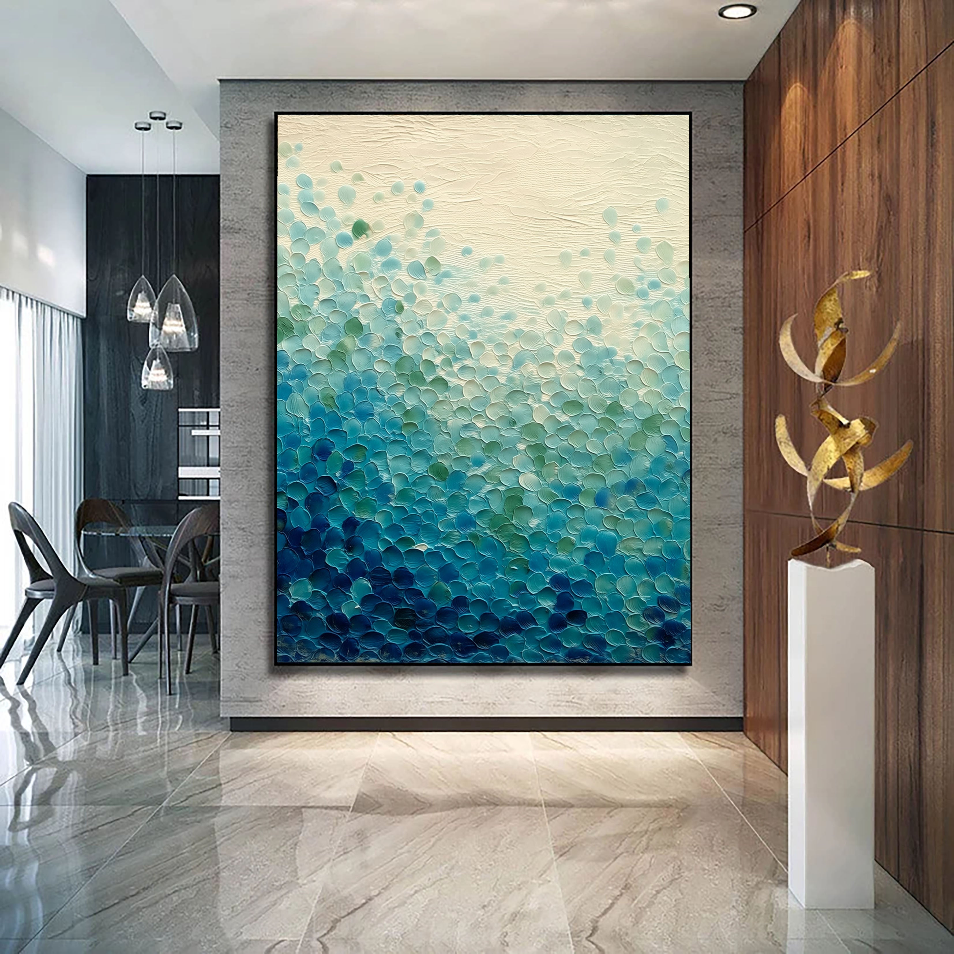 Textured Wave Petals | Teal Indigo