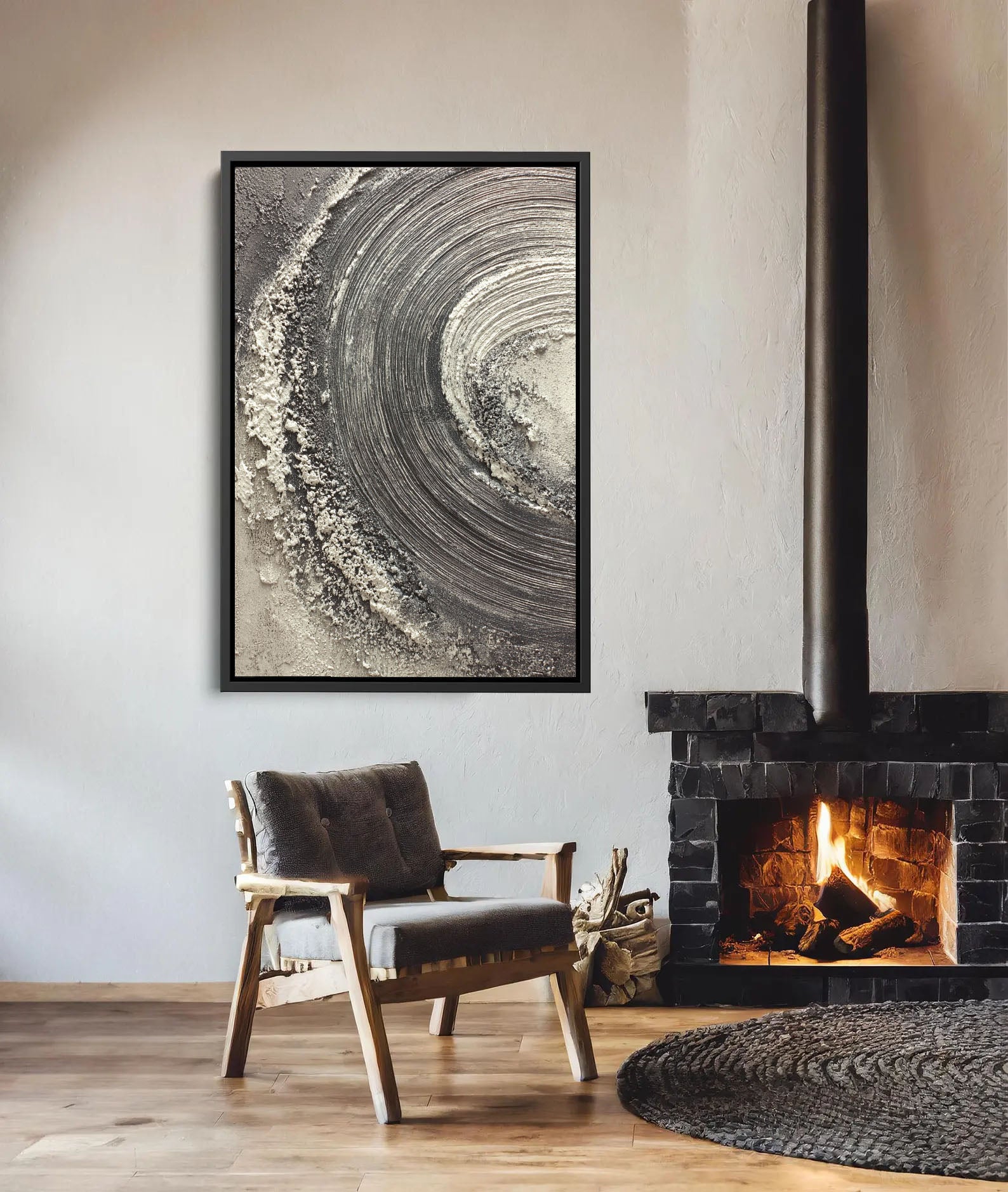 Textured Spiral Opulence | Monochrome Whorl