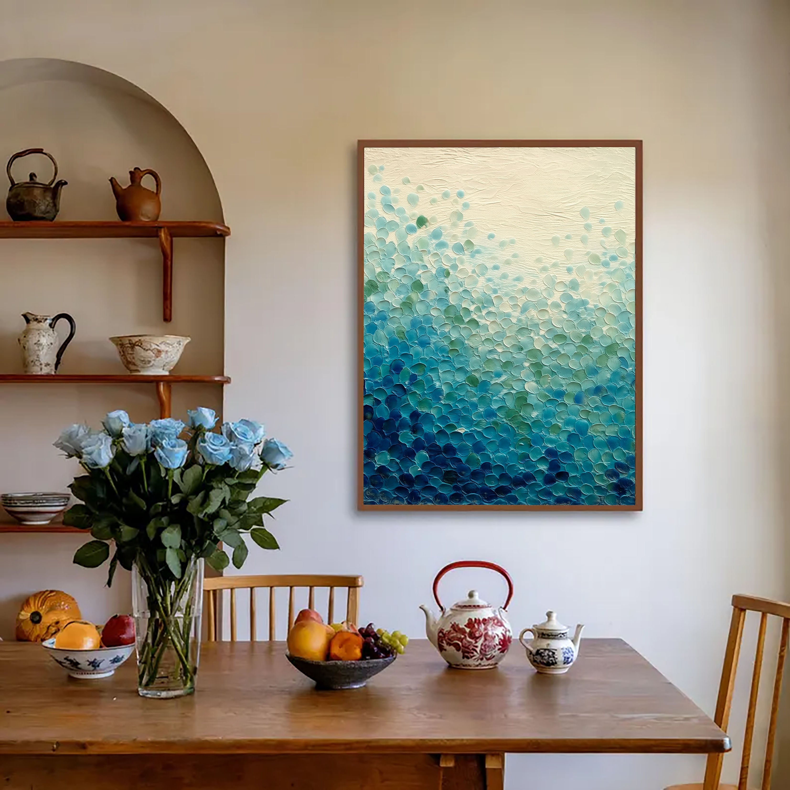 Textured Wave Petals | Teal Indigo