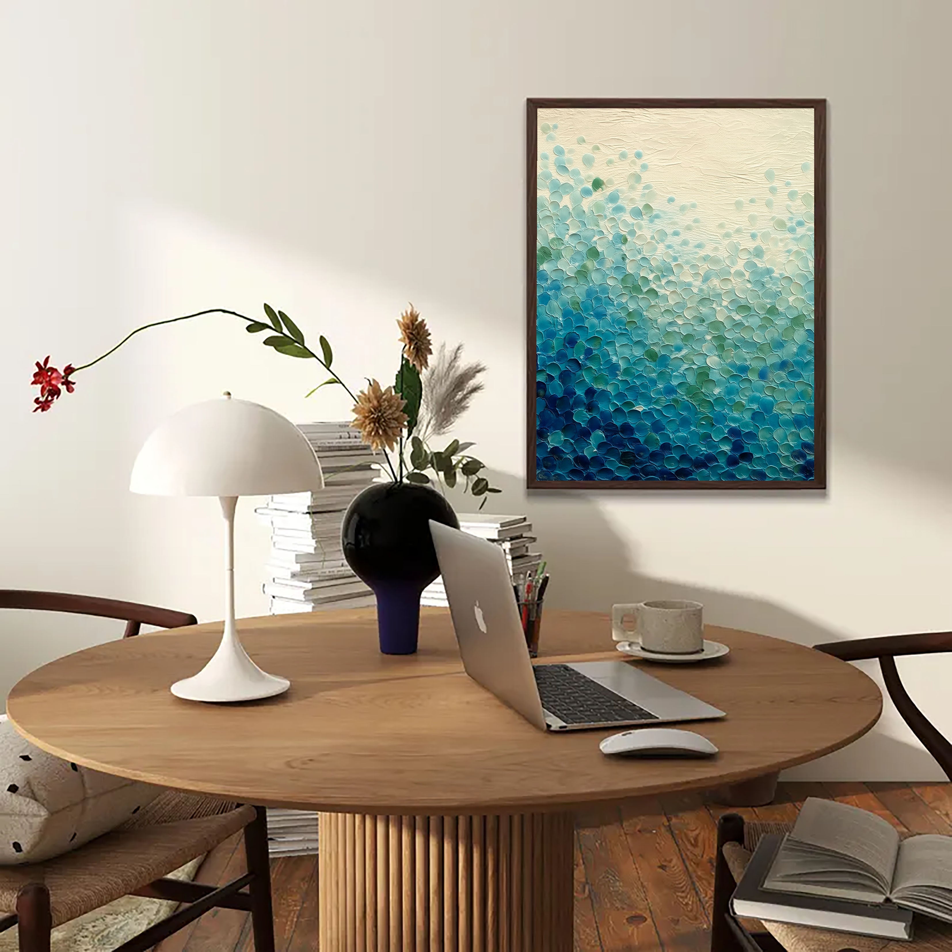 Textured Wave Petals | Teal Indigo