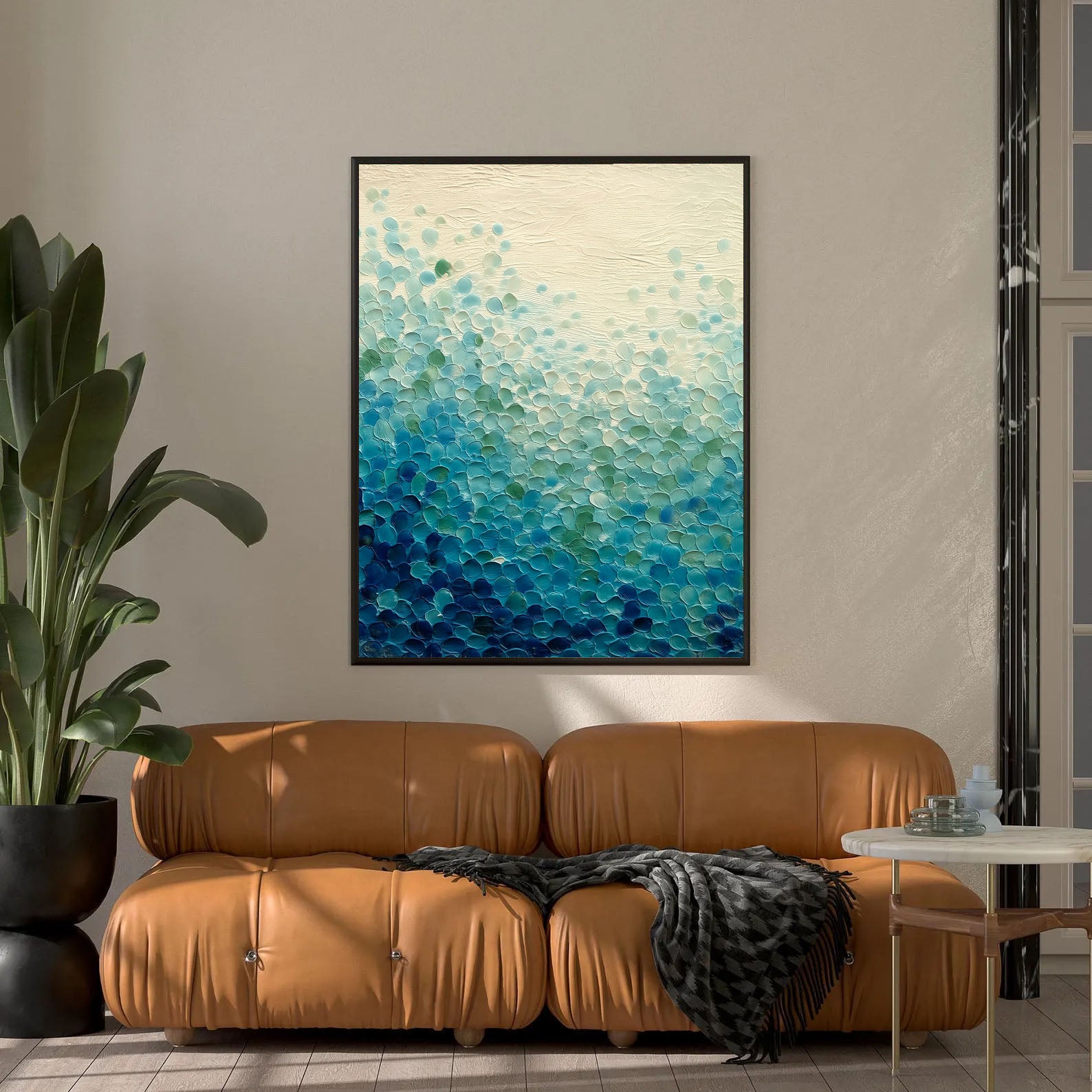 Textured Wave Petals | Teal Indigo
