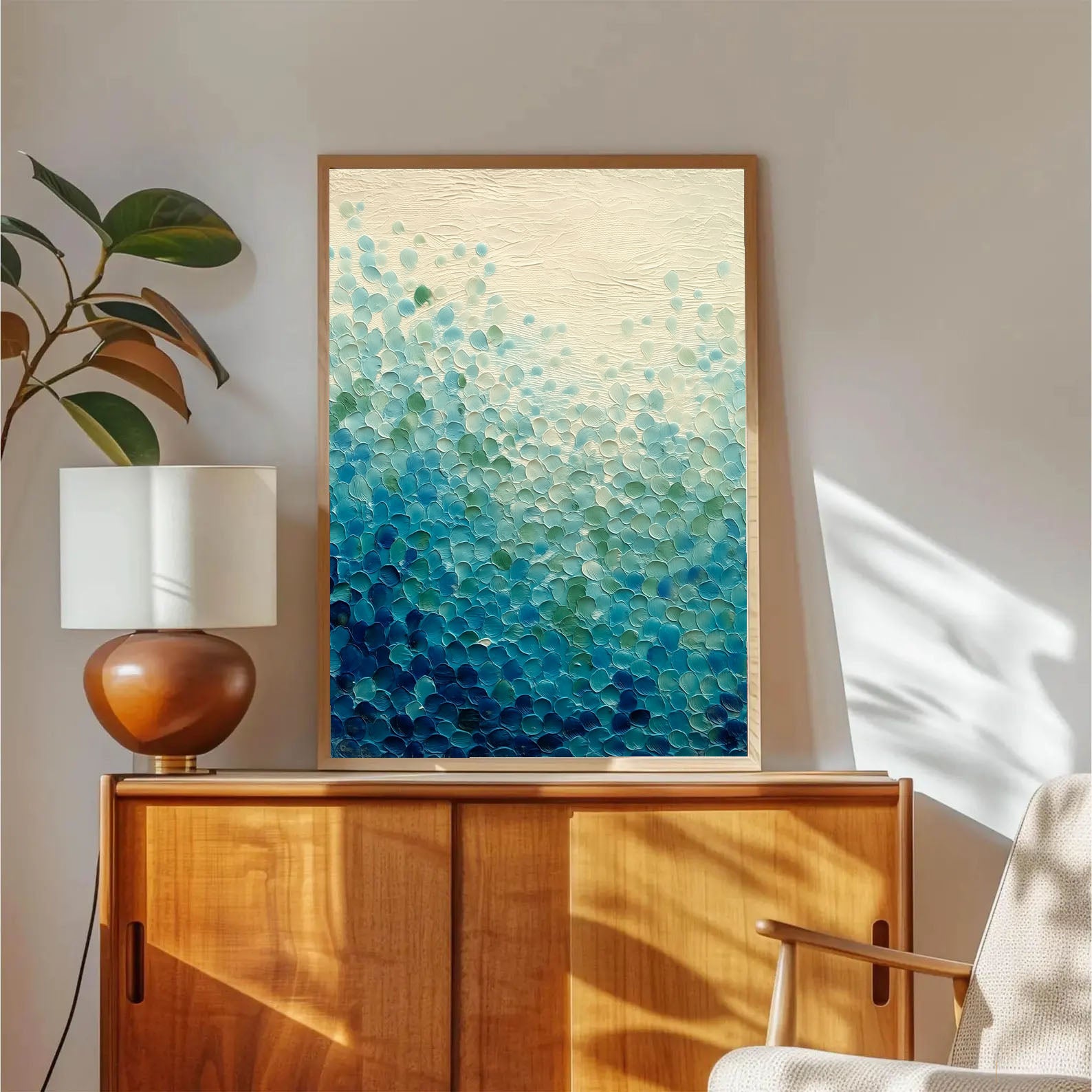 Textured Wave Petals | Teal Indigo