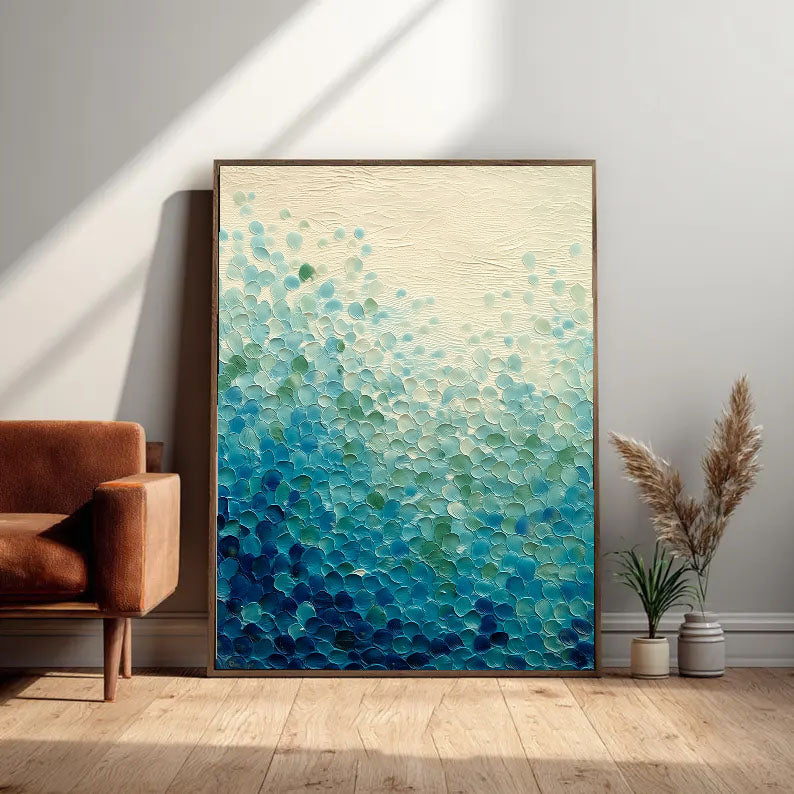 Textured Wave Petals | Teal Indigo