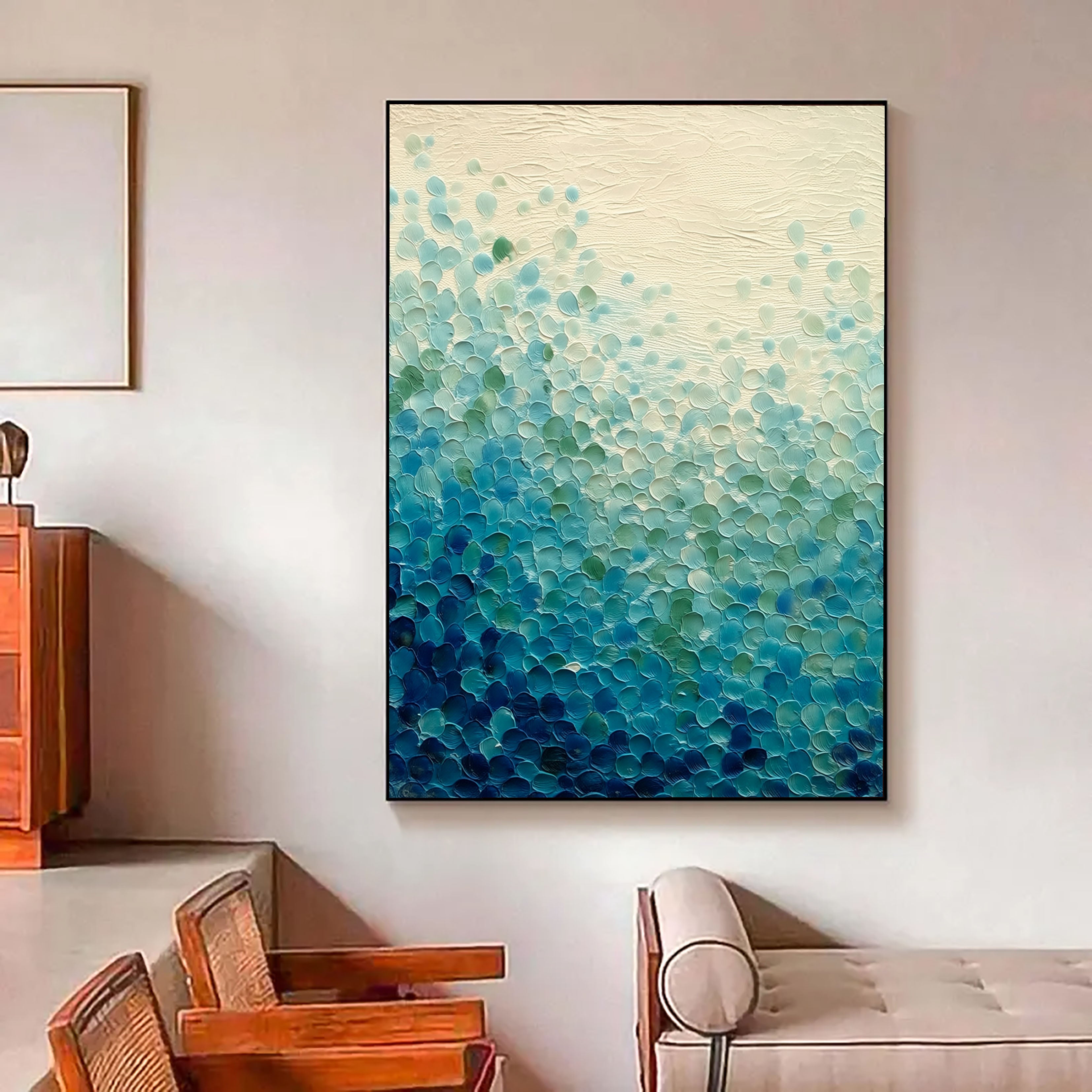 Textured Wave Petals | Teal Indigo