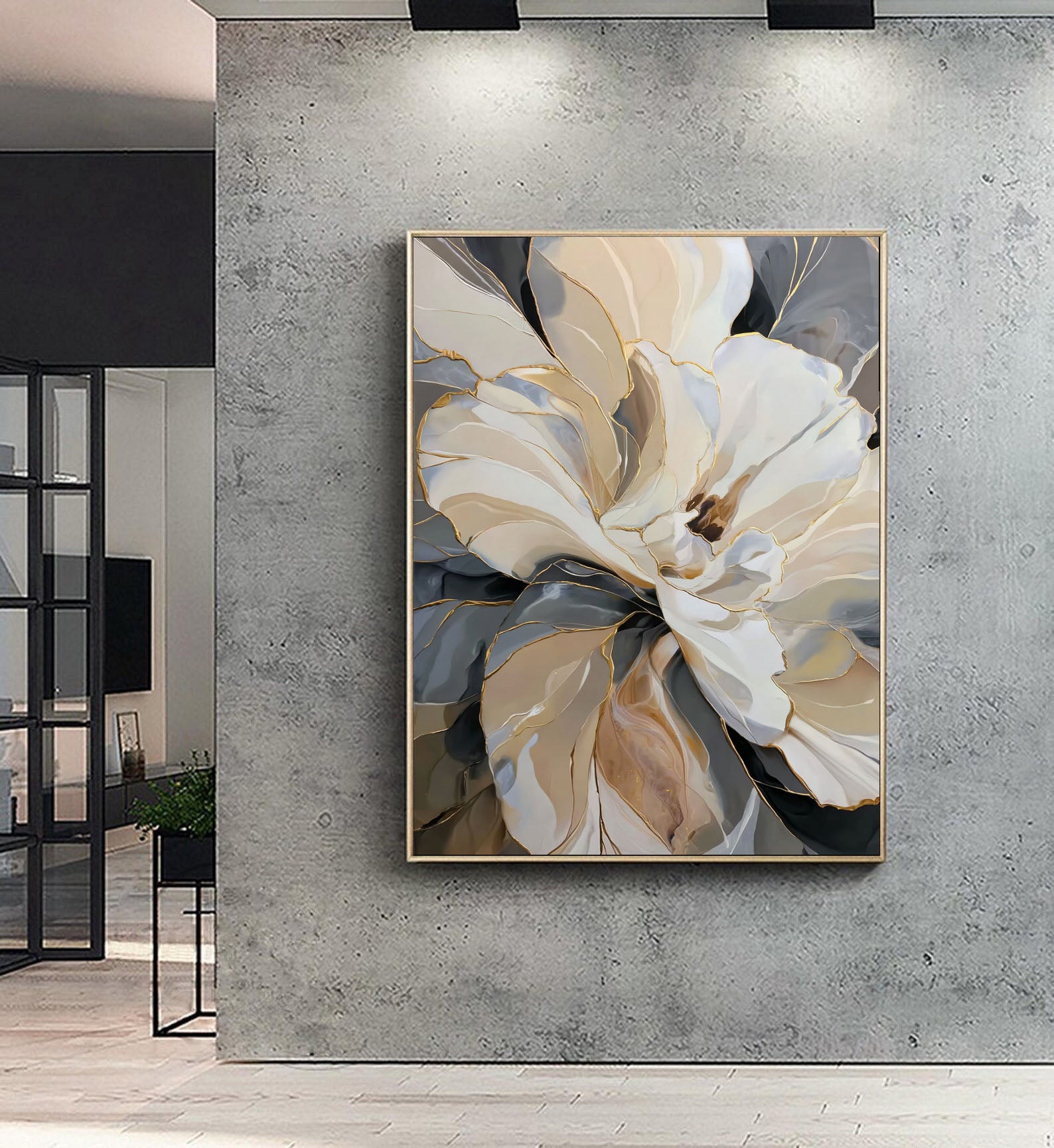 Textured Floral Luxury | Gold Accent