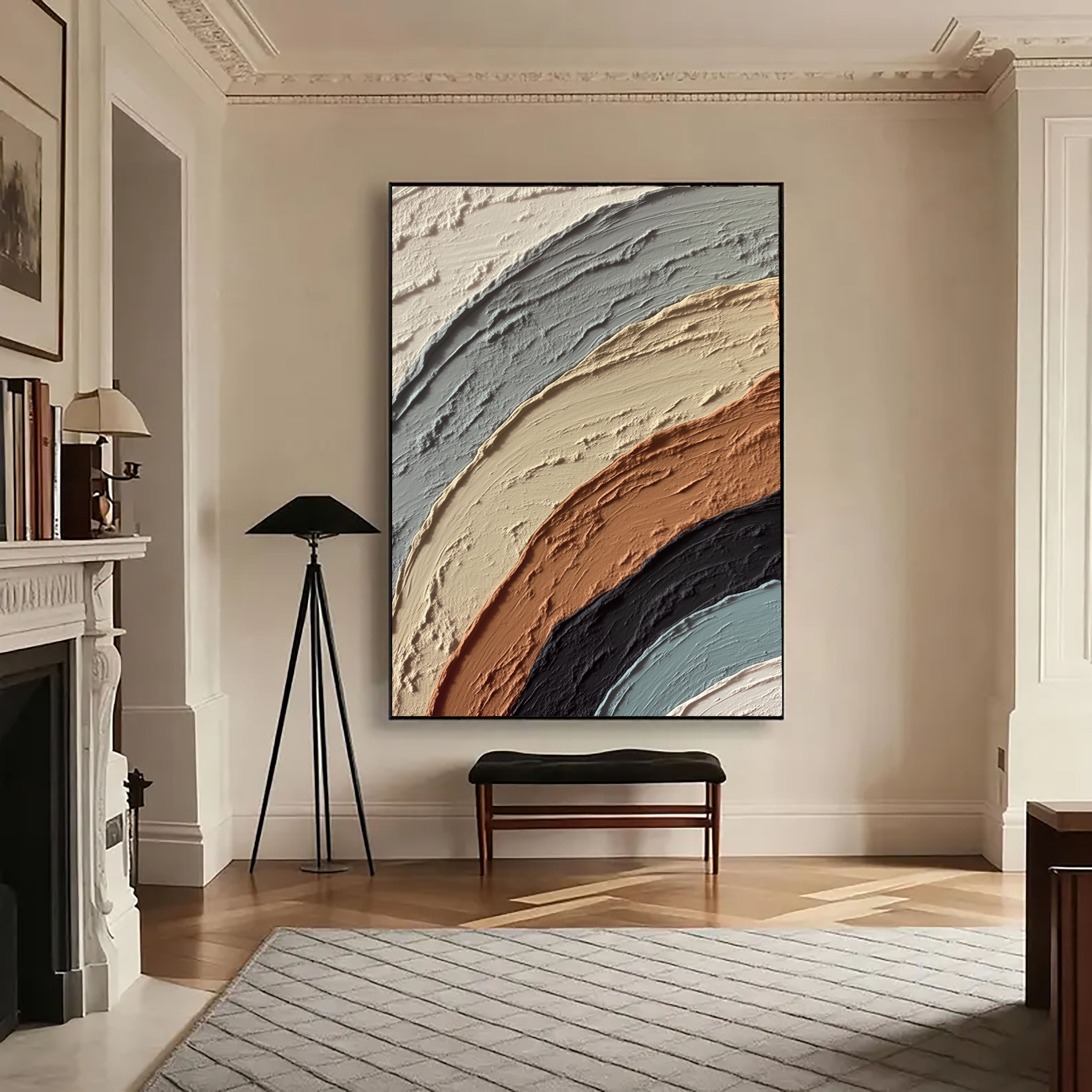 Textured Curved Layers | Terracotta Gray