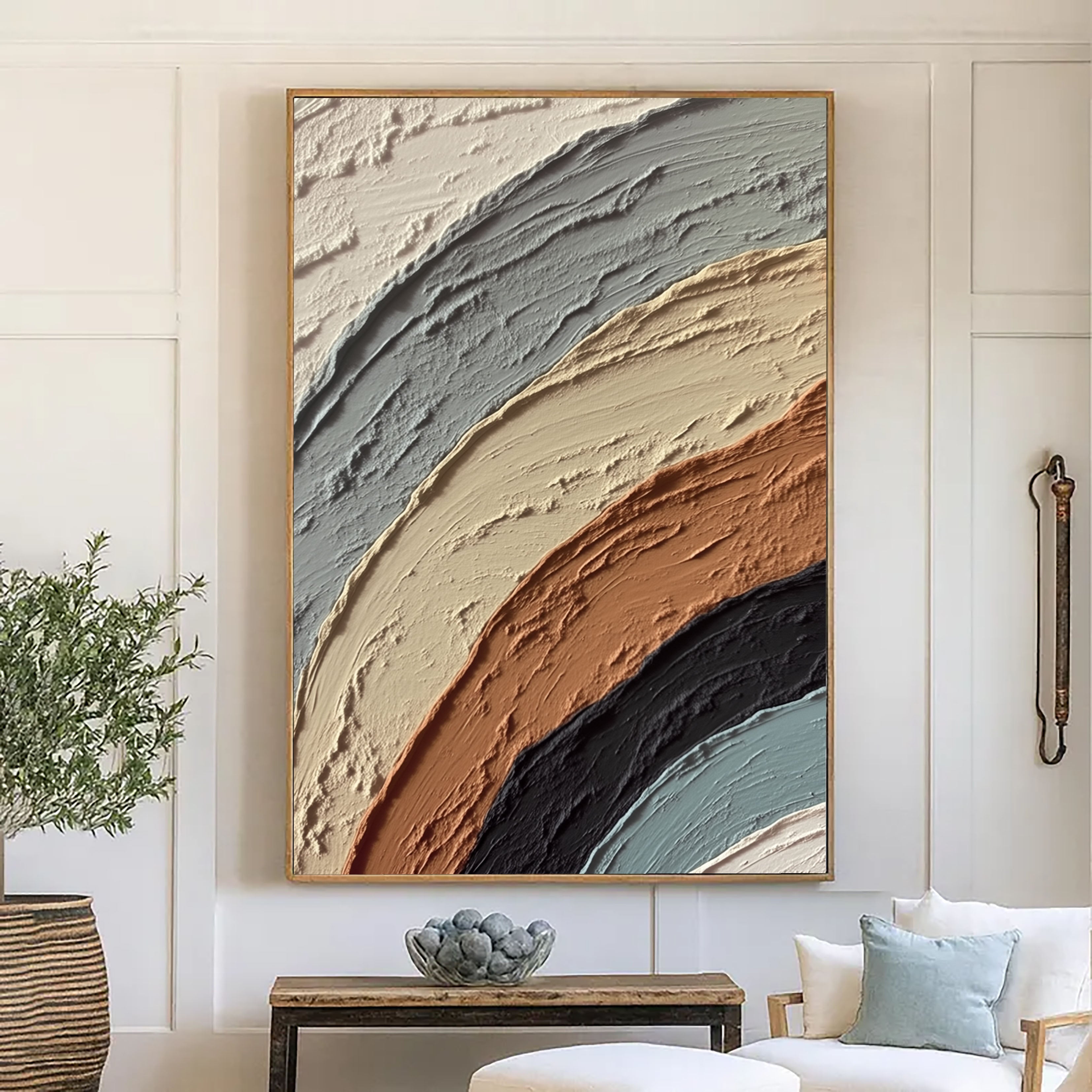 Textured Curved Layers | Terracotta Gray