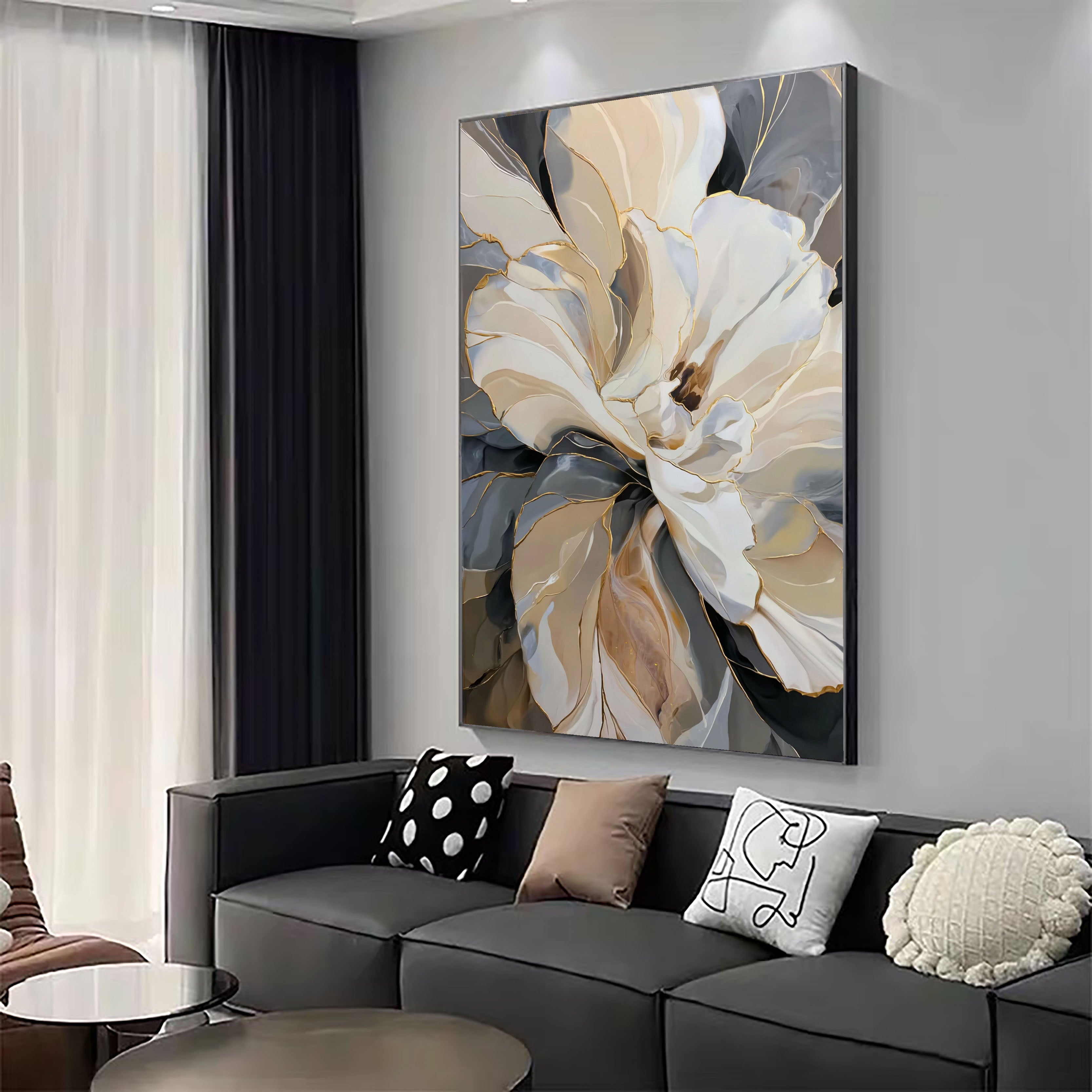 Textured Floral Luxury | Gold Accent