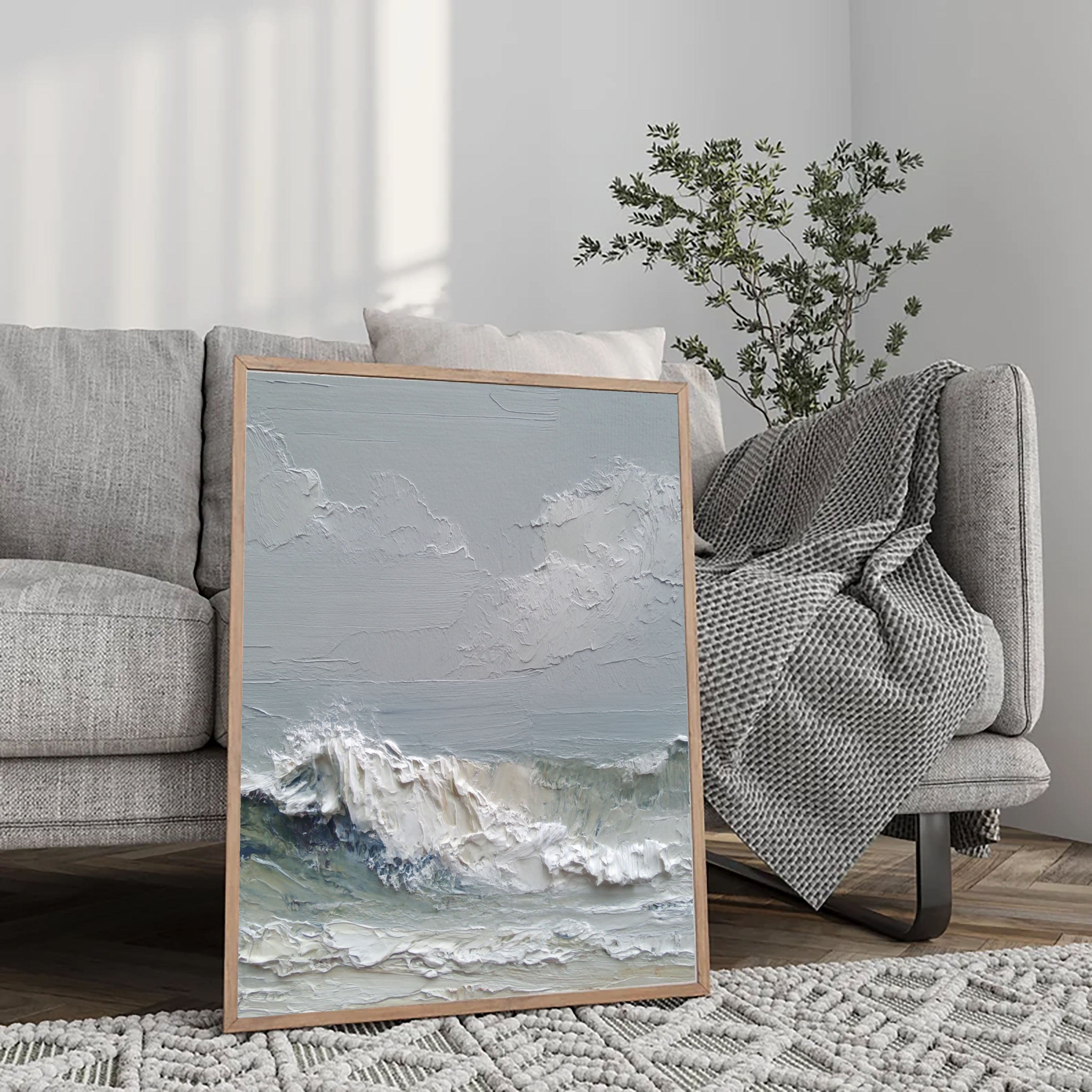 Textured Coastal Dynamism | Blue Wave