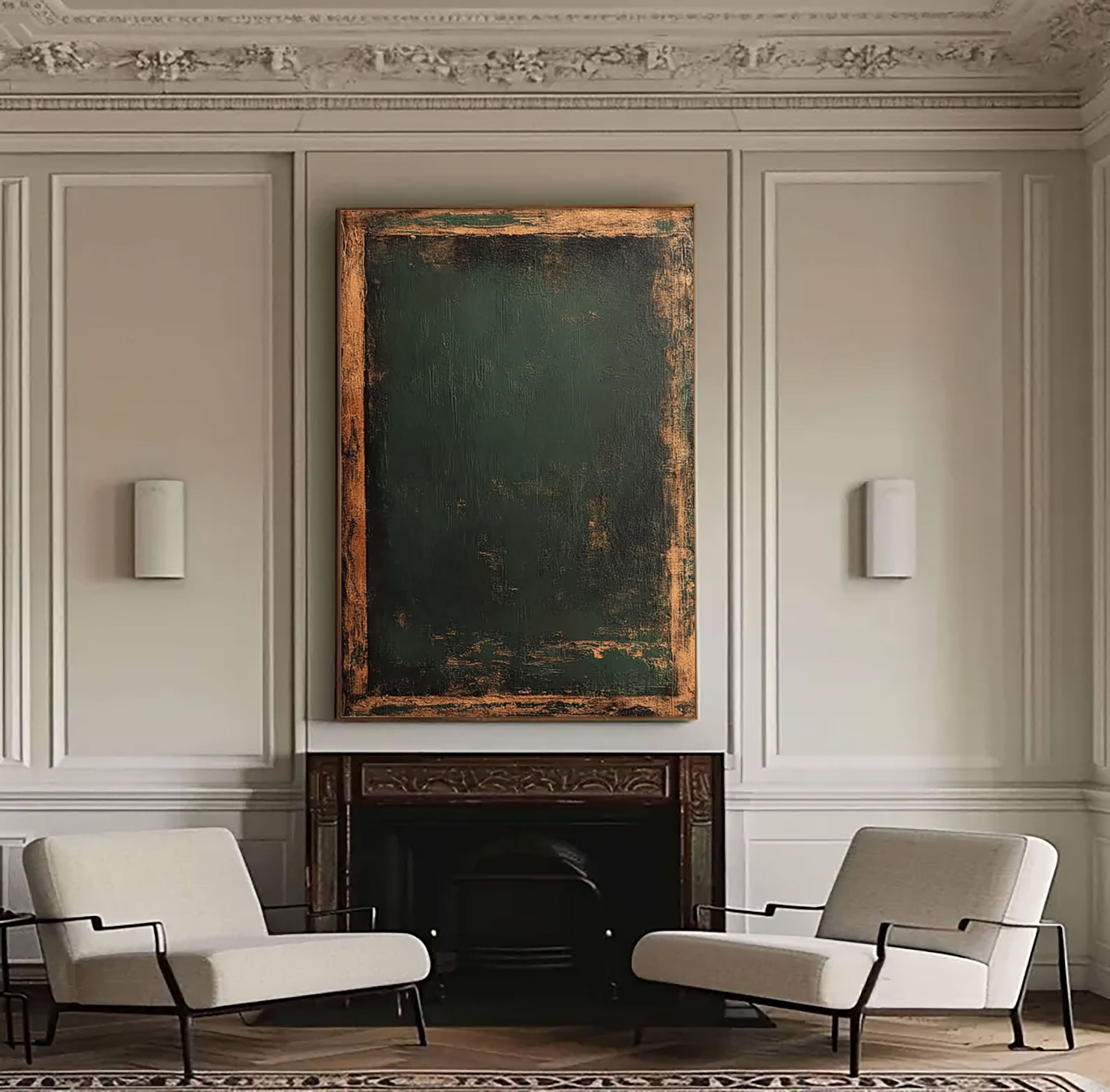 Rustic Framed Patina | Deep Green