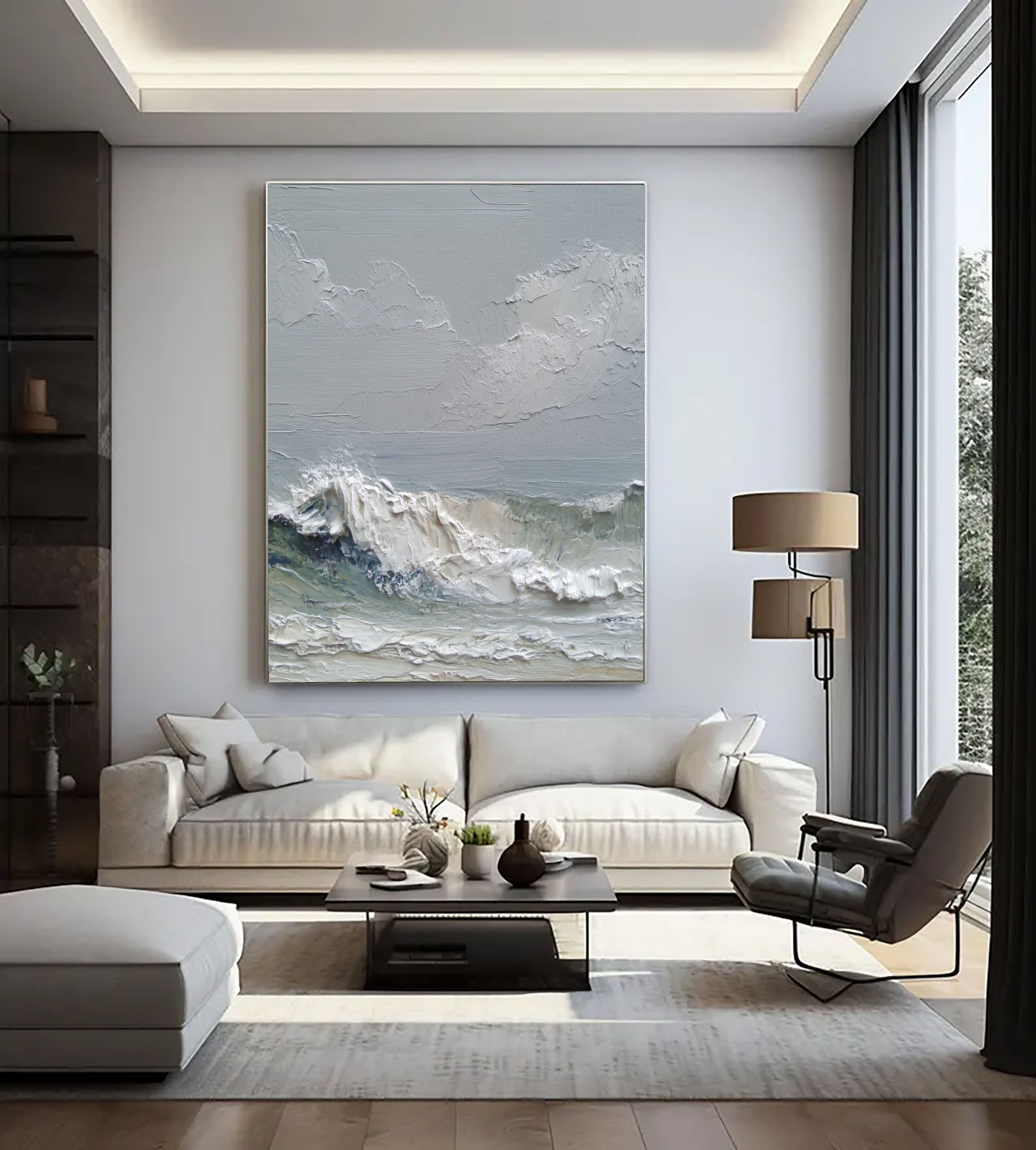 Textured Coastal Dynamism | Blue Wave