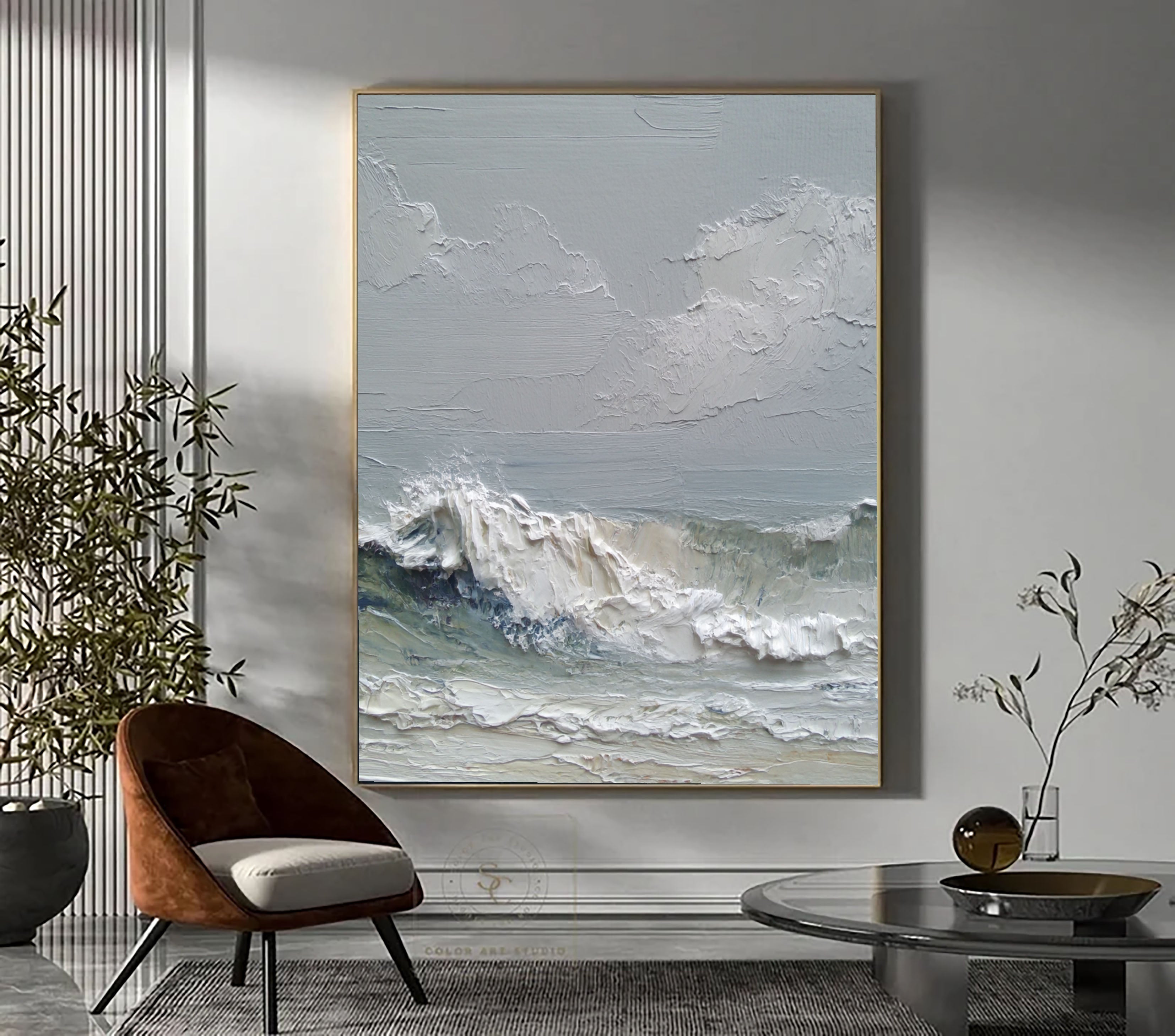 Textured Coastal Dynamism | Blue Wave