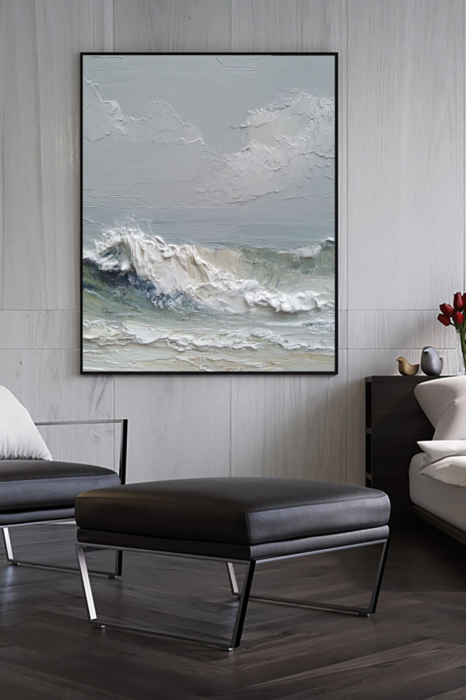 Textured Coastal Dynamism | Blue Wave