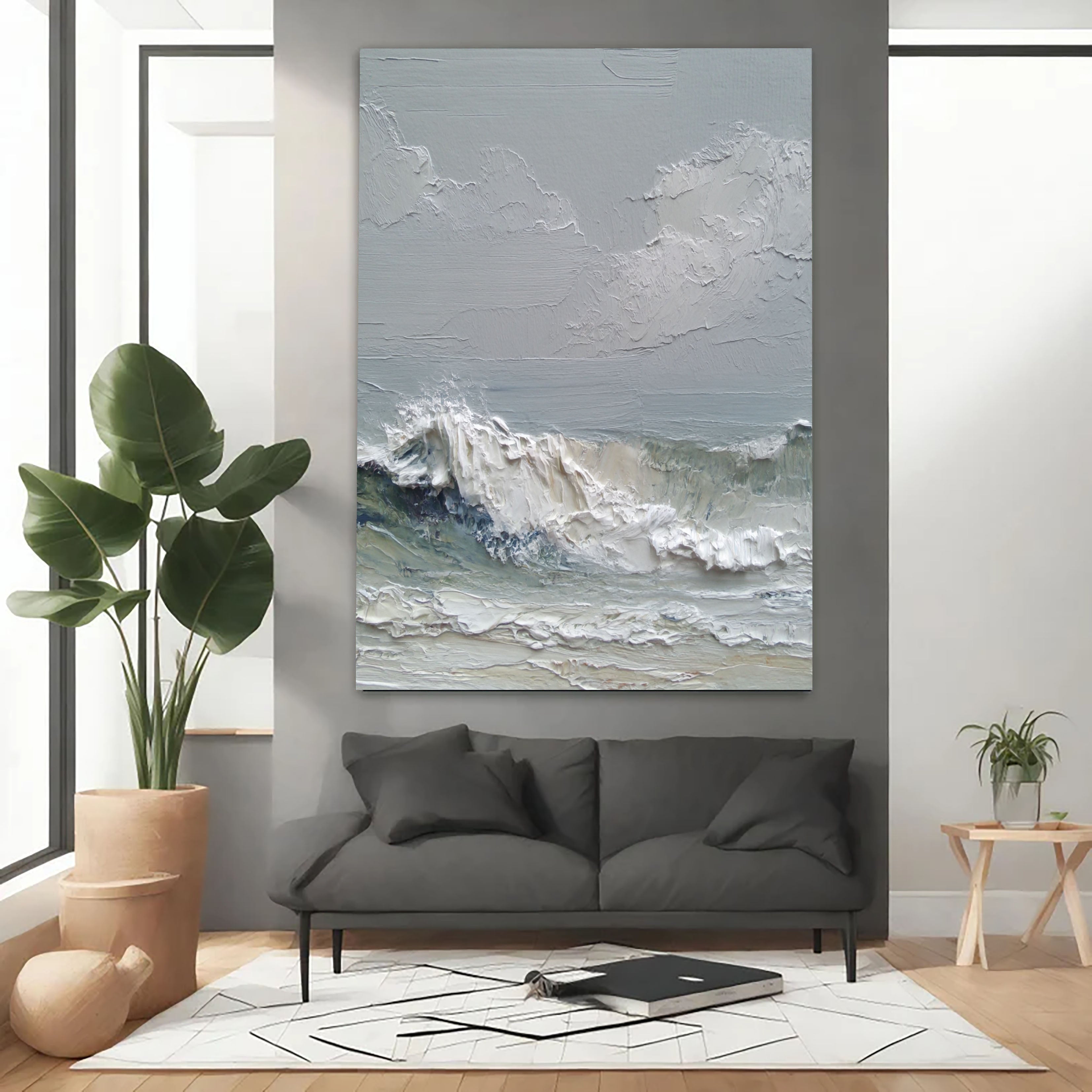 Textured Coastal Dynamism | Blue Wave