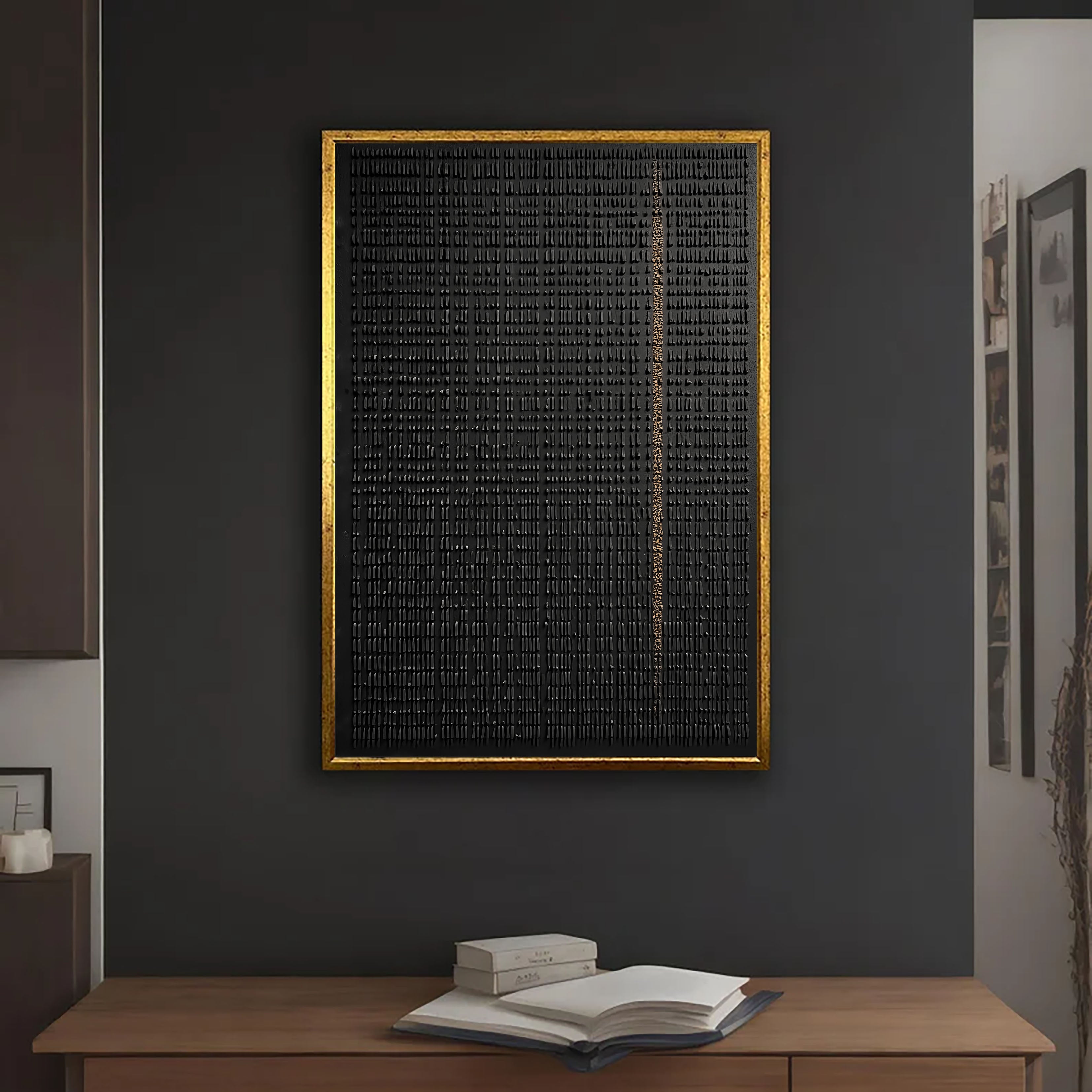 Textured Minimalist Opulence | Black Gold