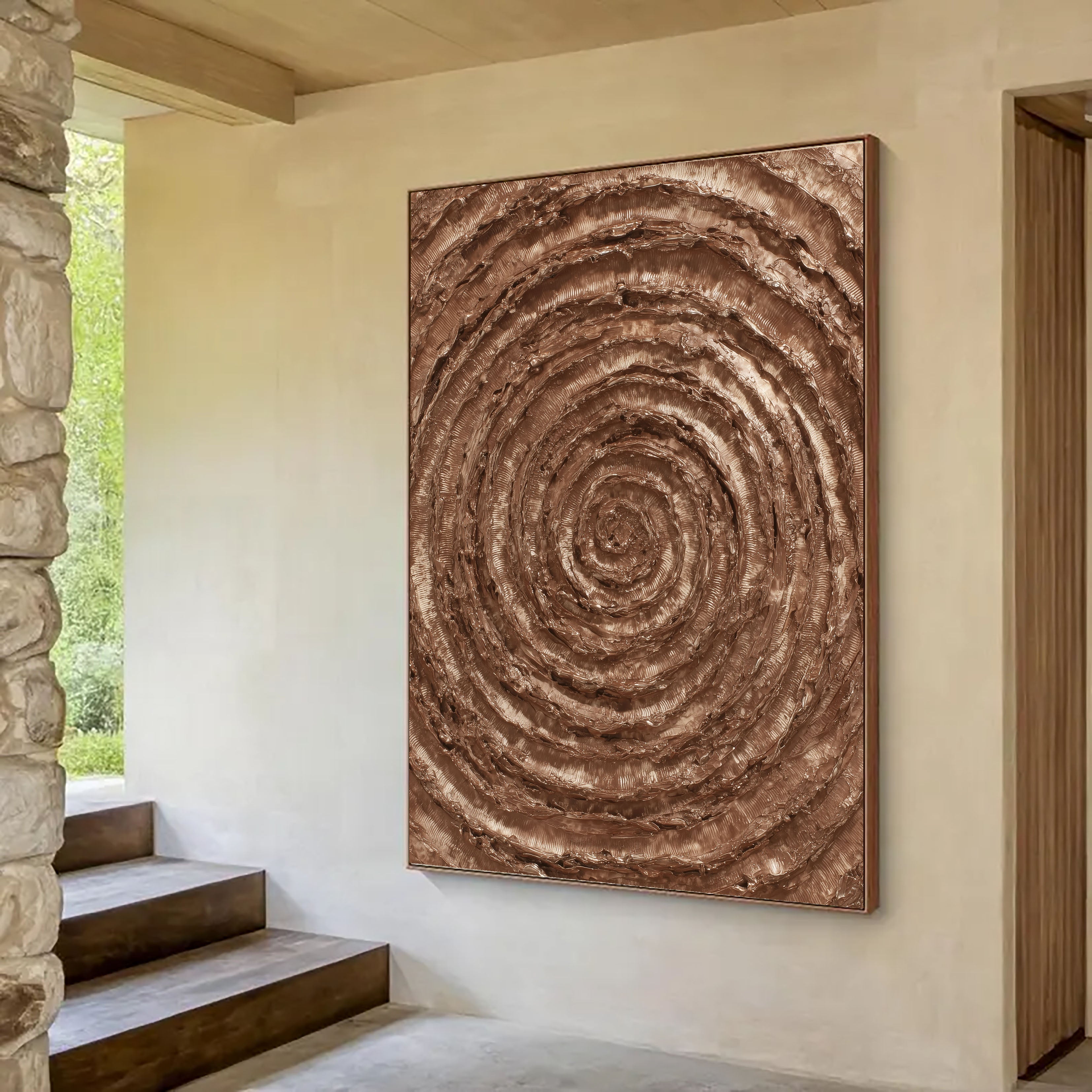 Textured Spiral Opulence | Bronze Whorl