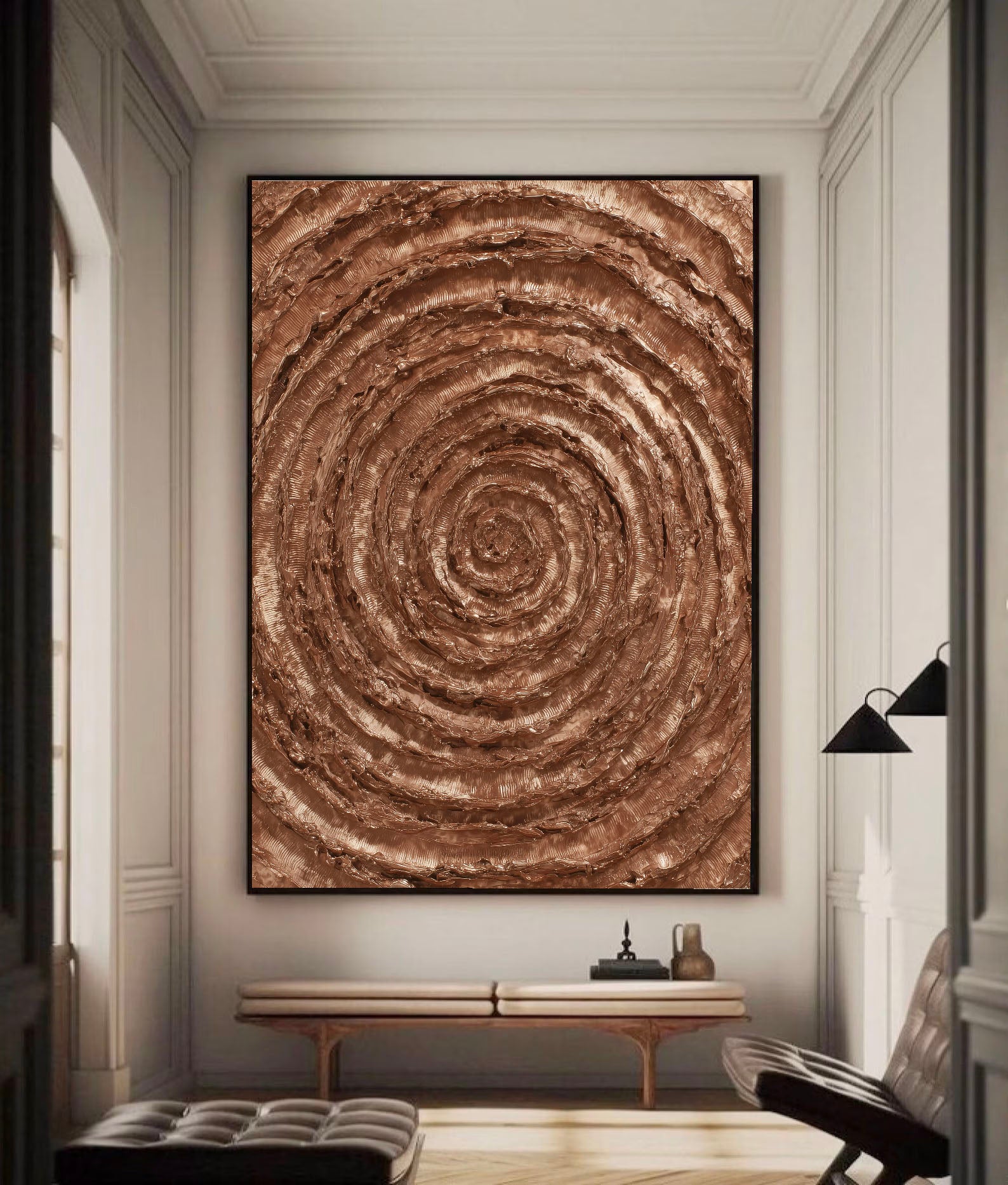 Textured Spiral Opulence | Bronze Whorl