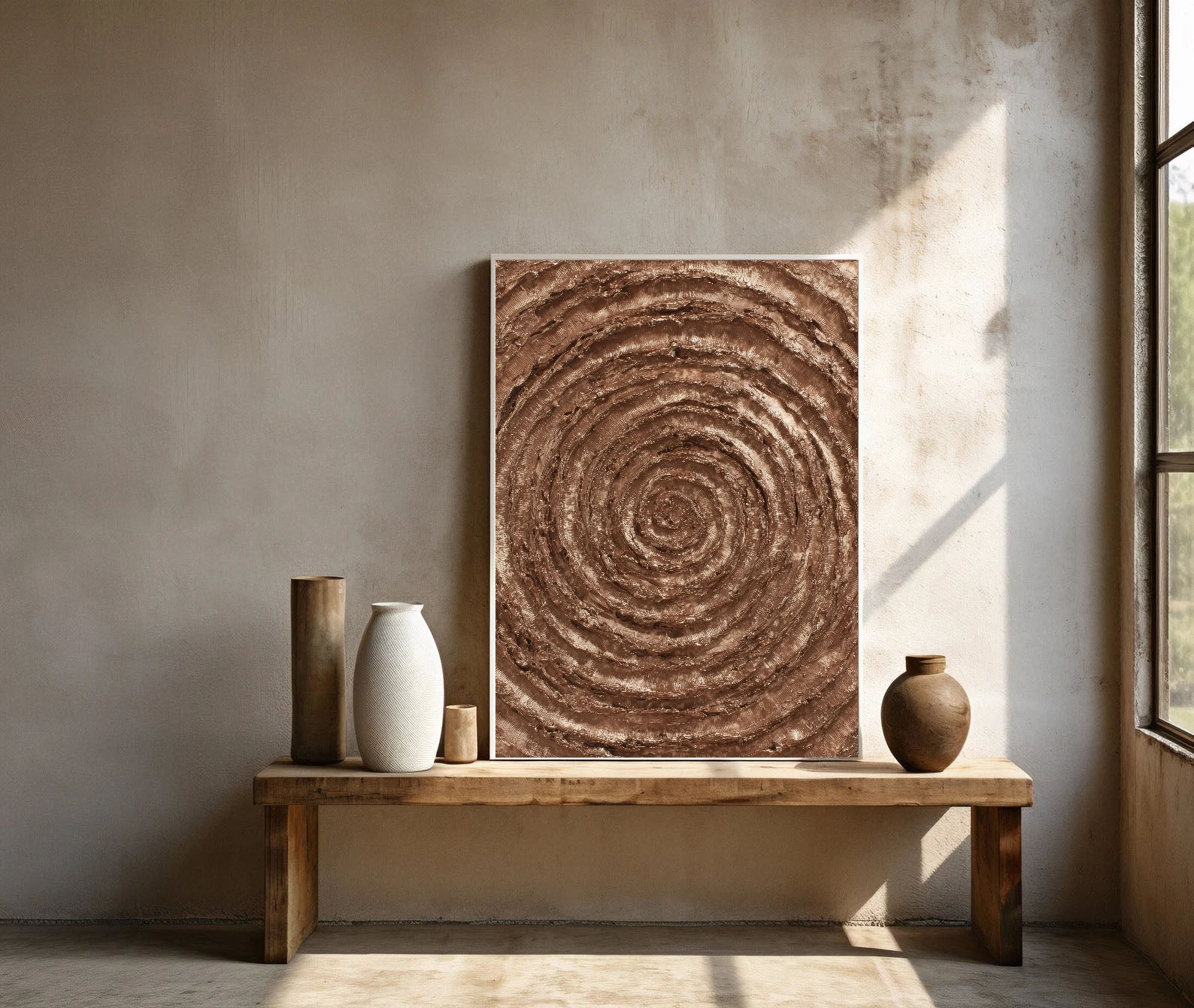 Textured Spiral Opulence | Bronze Whorl