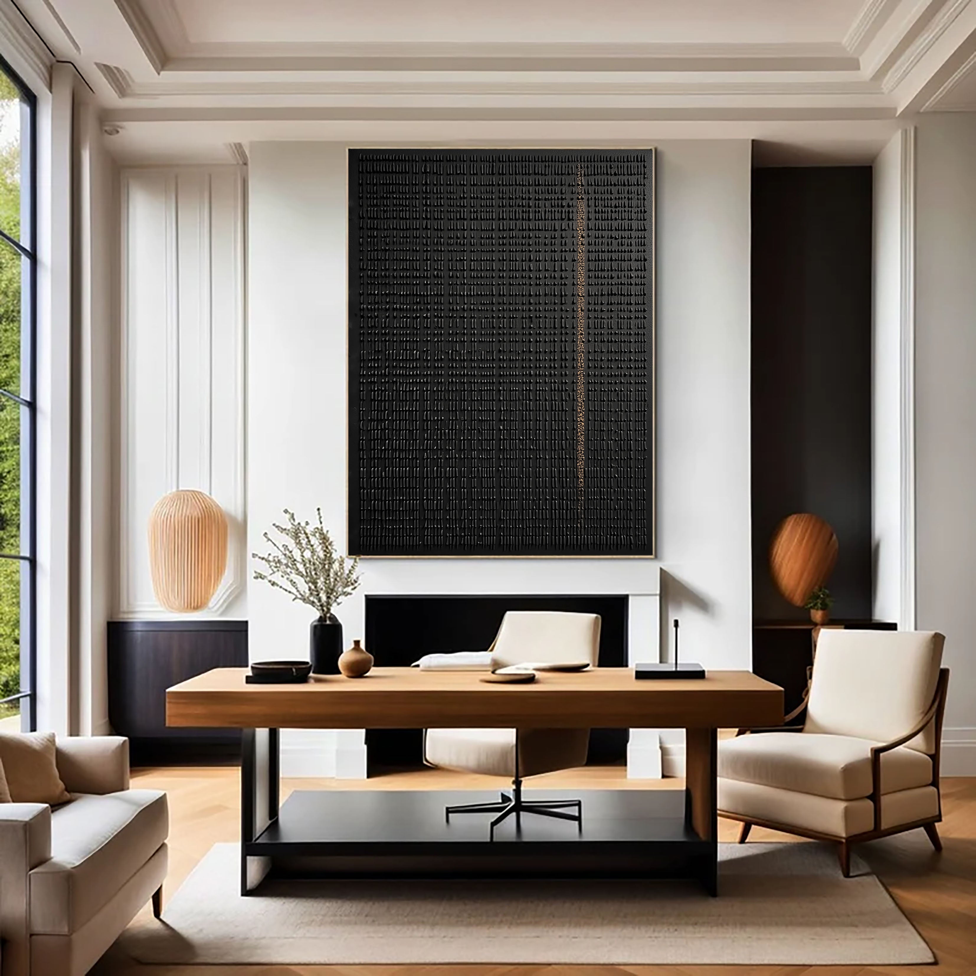 Textured Minimalist Opulence | Black Gold