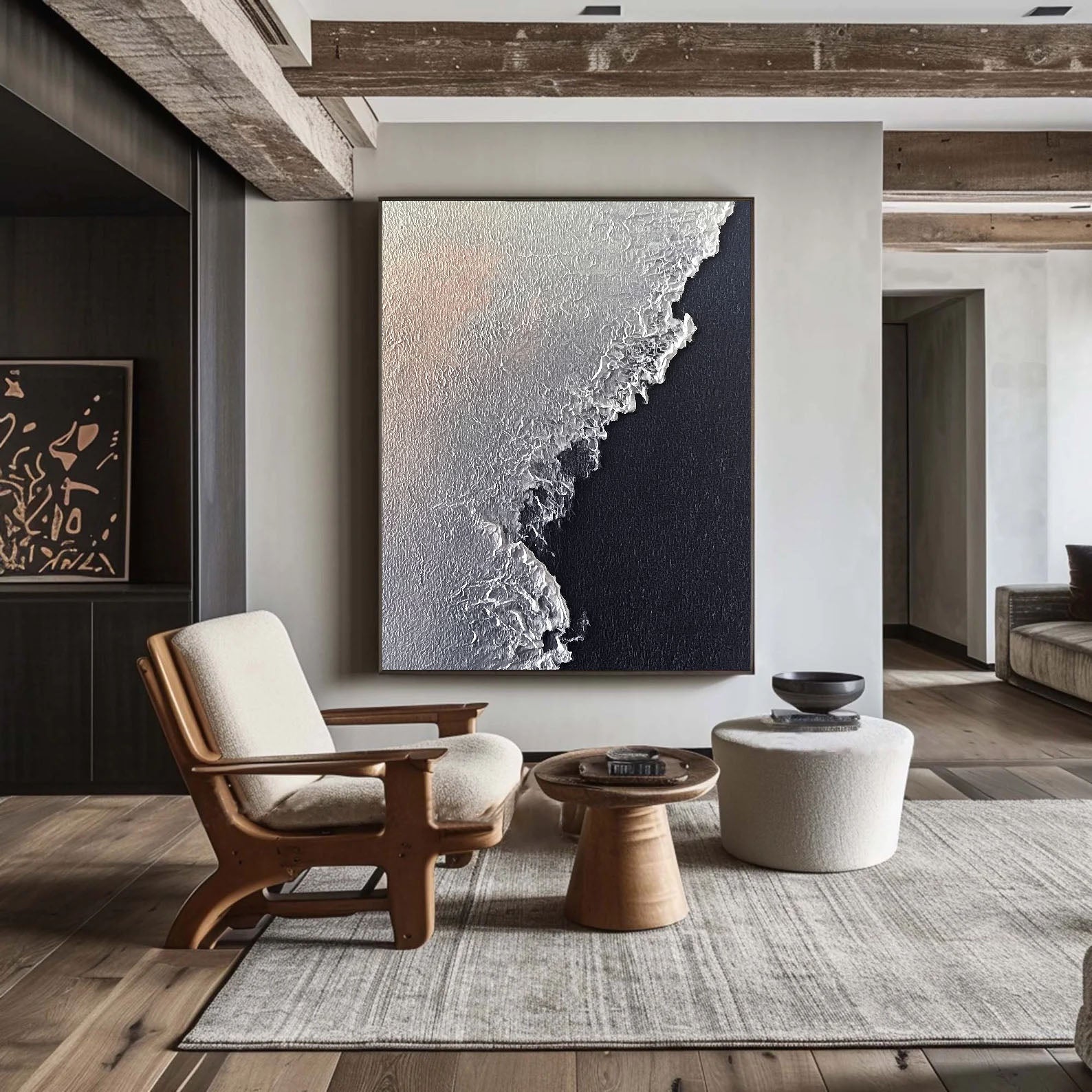 Textured Coastal Contrast | Silver Wave