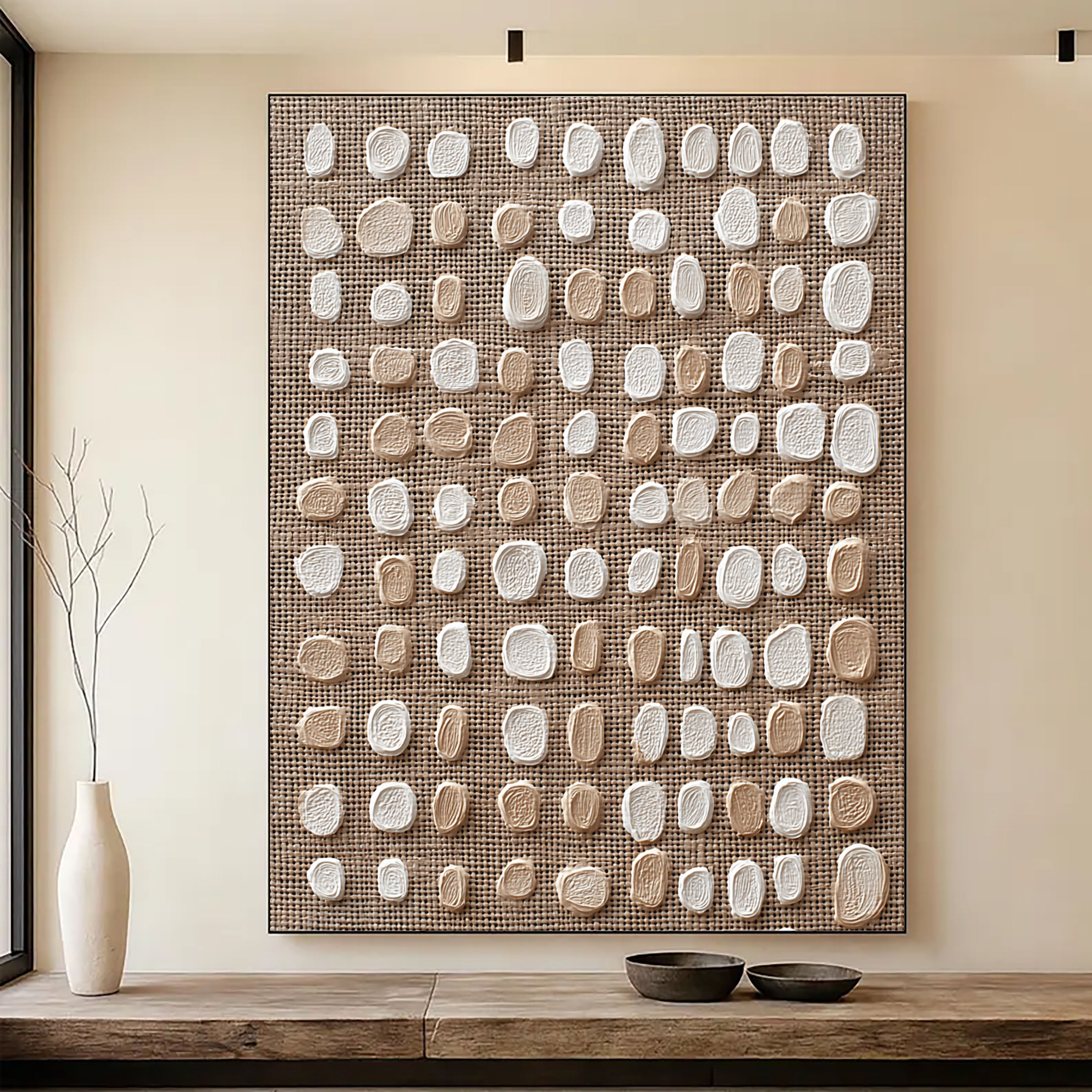 Textured Dot Opulence | Beige Spots