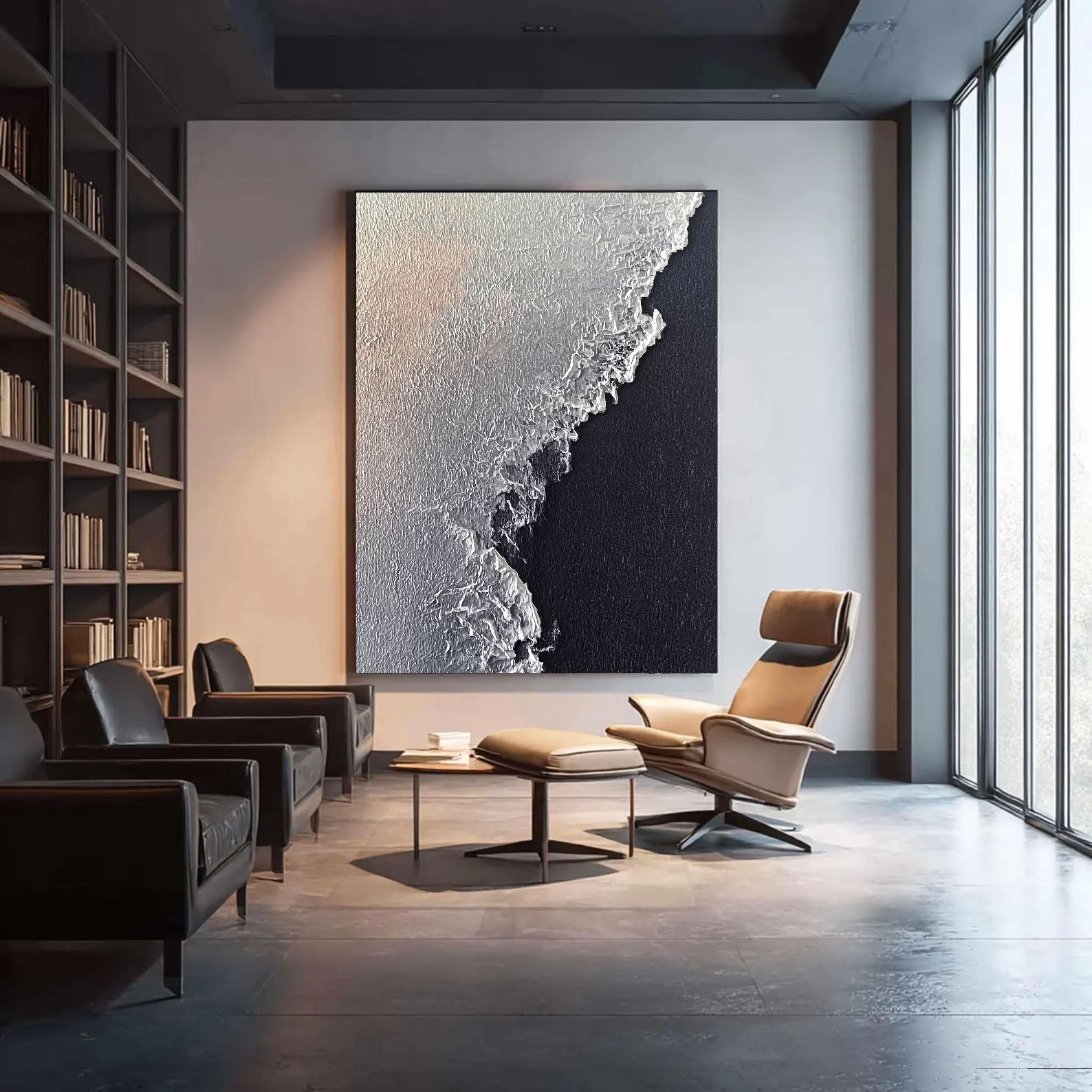 Textured Coastal Contrast | Silver Wave