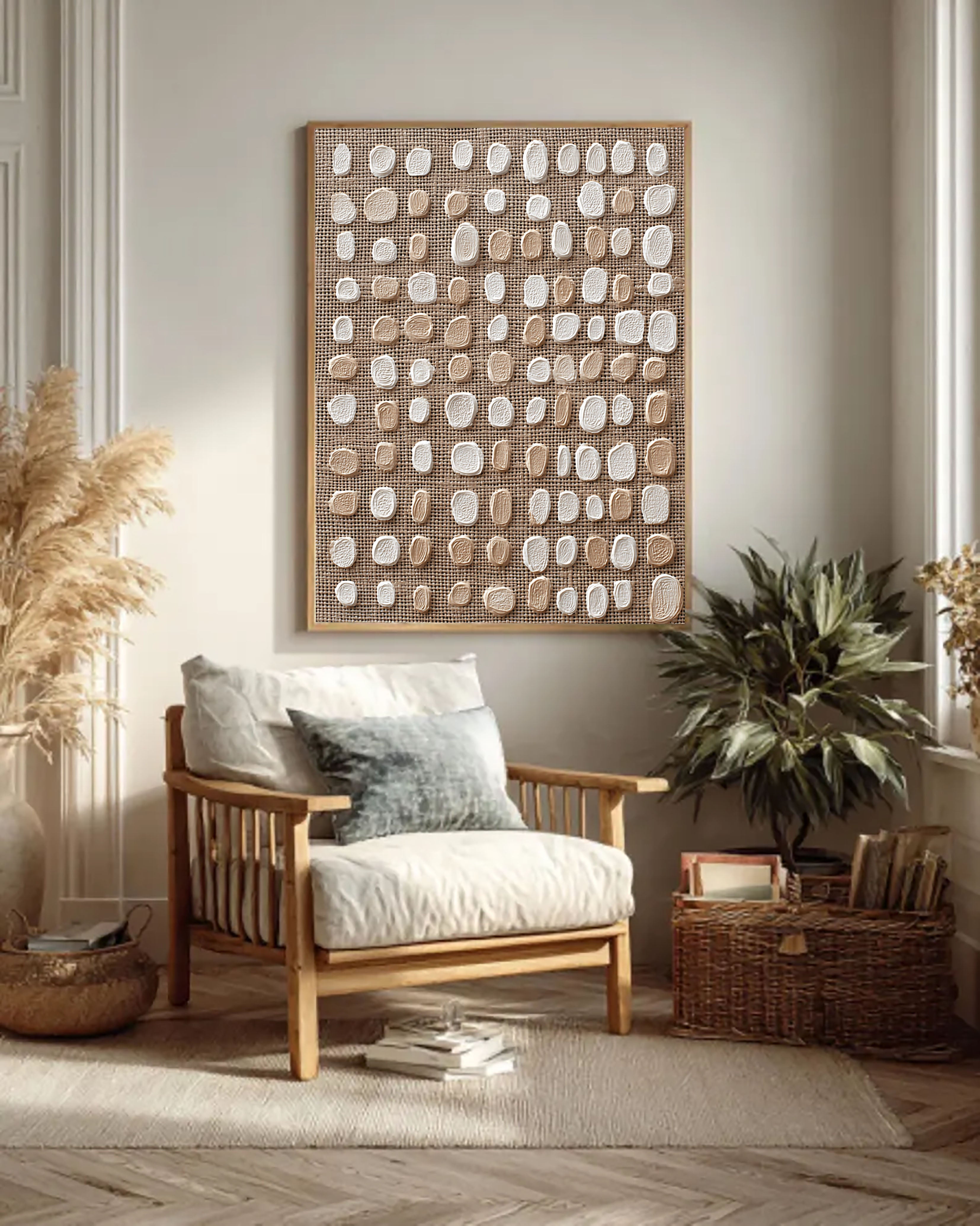 Textured Dot Opulence | Beige Spots