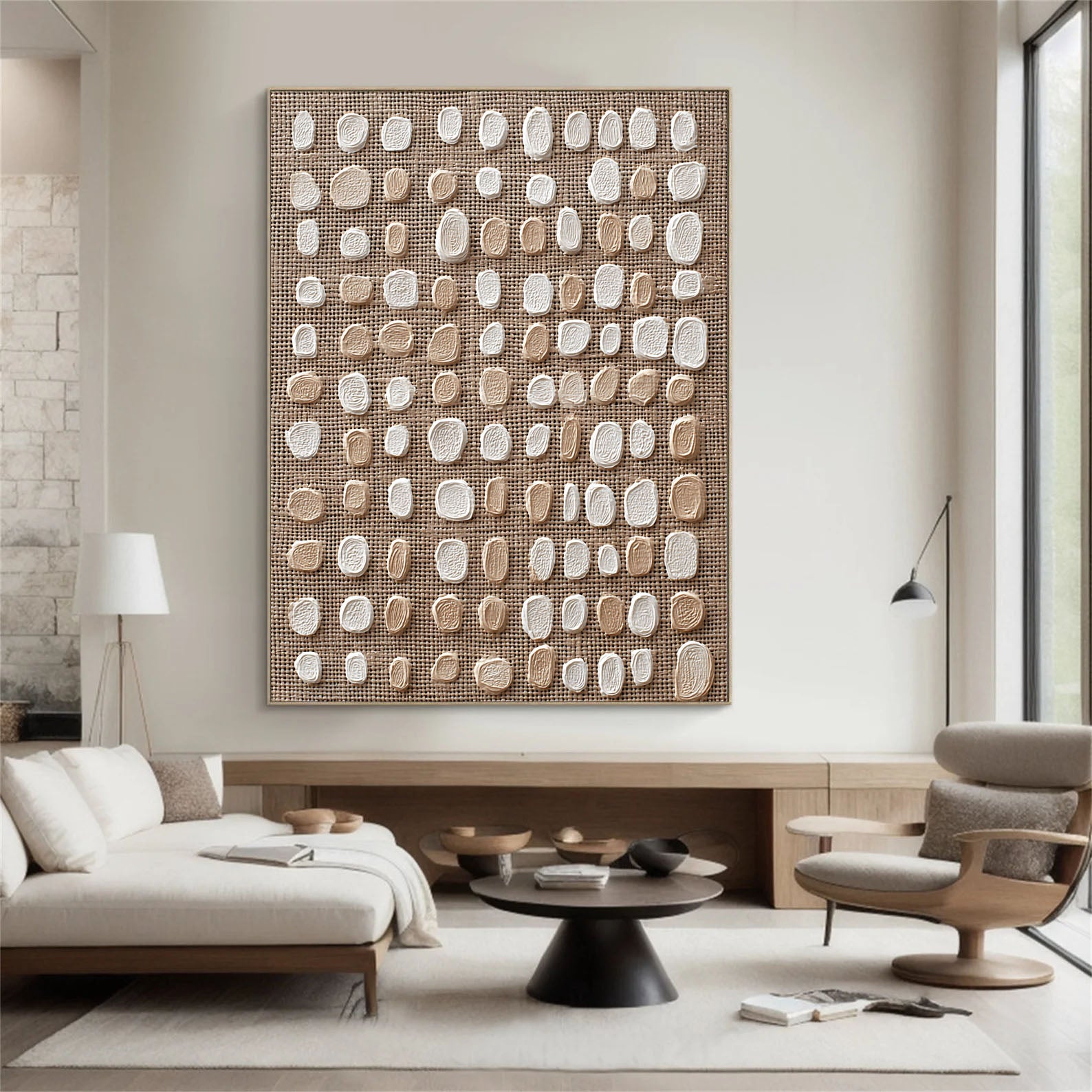 Textured Dot Opulence | Beige Spots