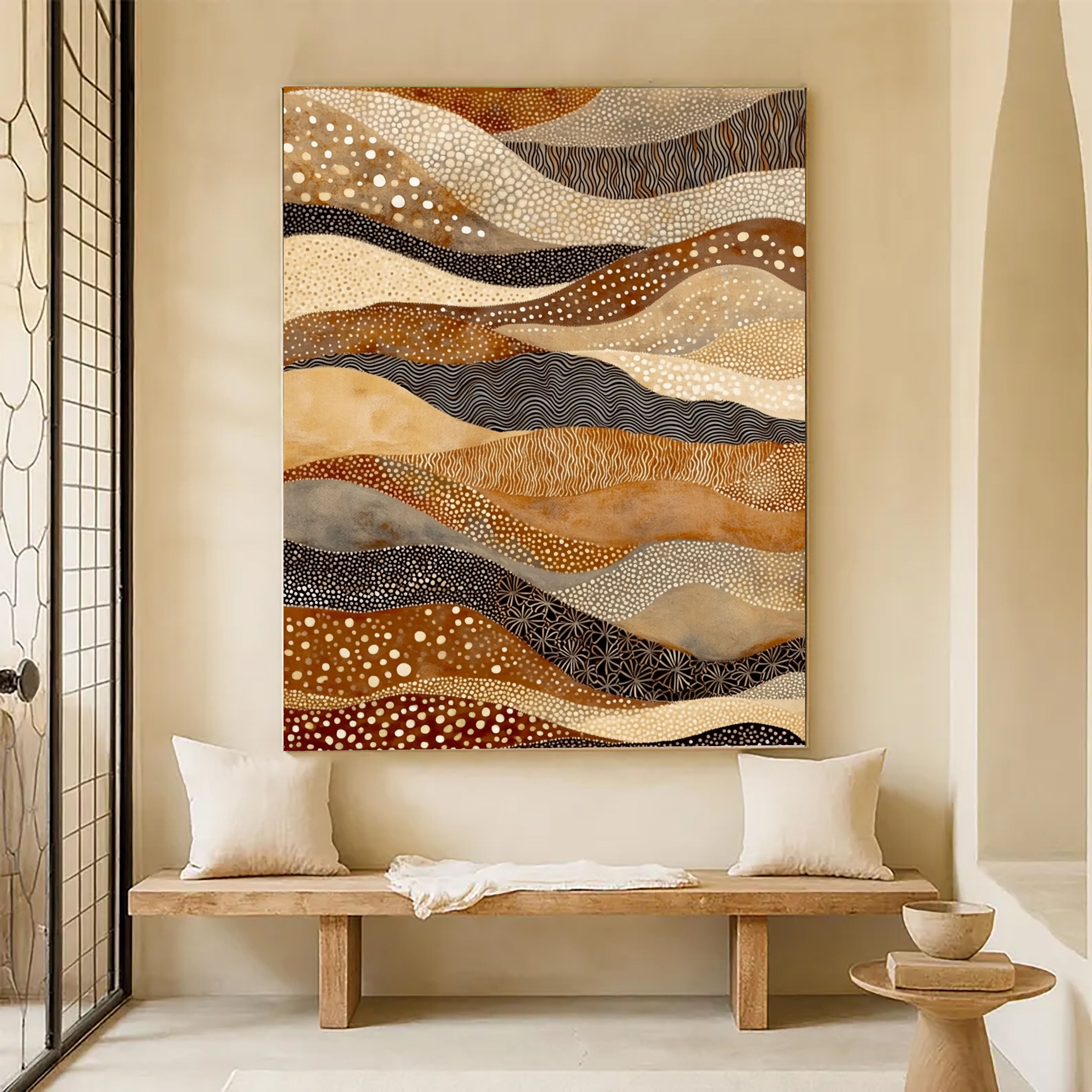 Textured Wave Layers | Terracotta Ivory