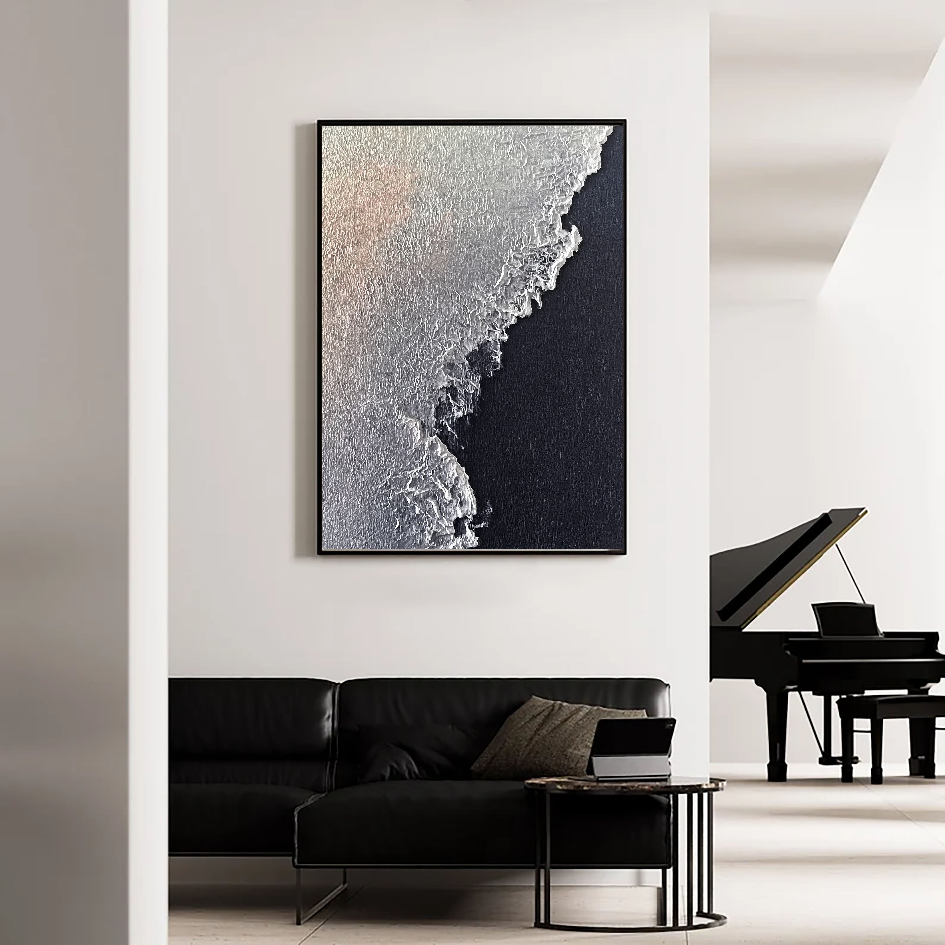 Textured Coastal Contrast | Silver Wave