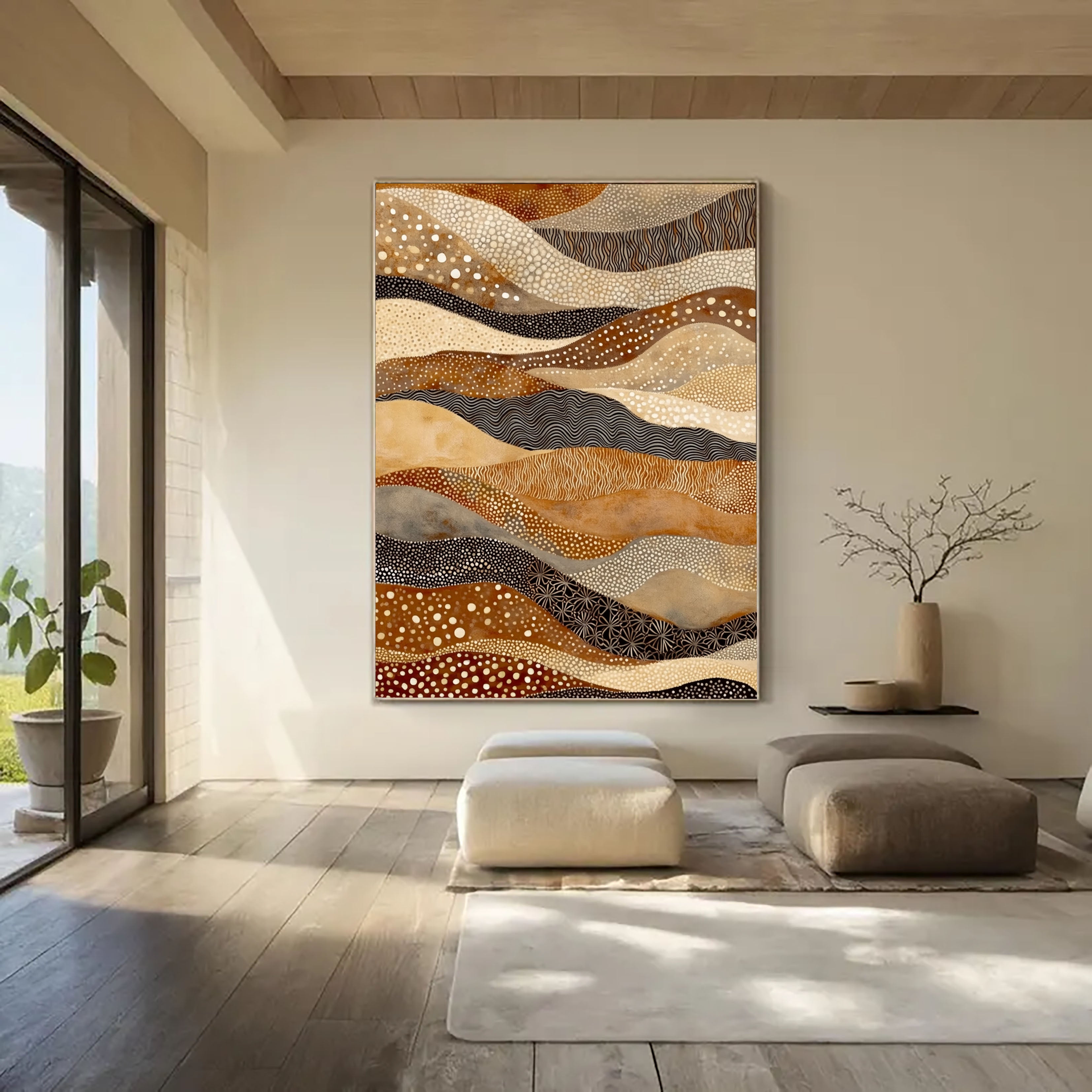 Textured Wave Layers | Terracotta Ivory