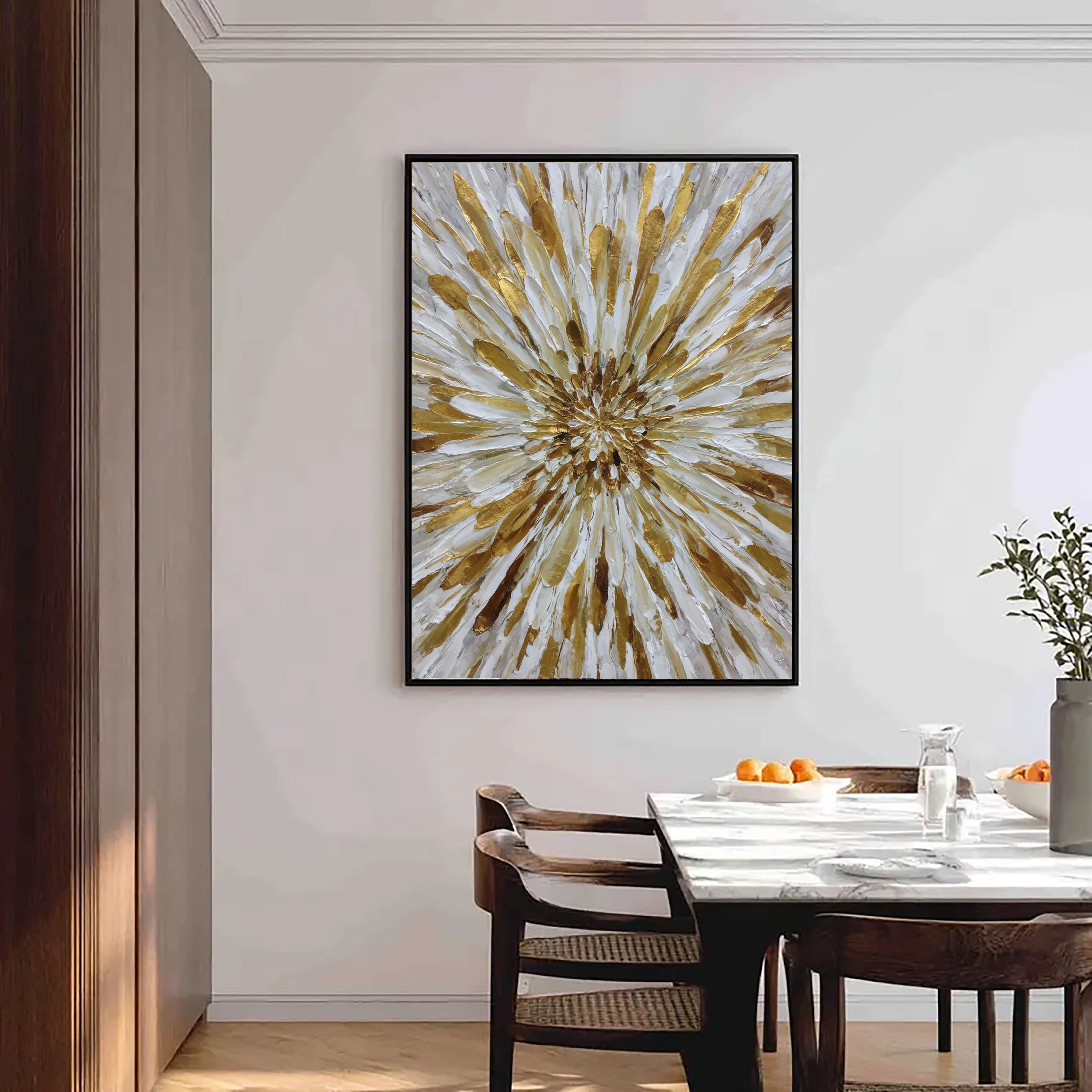 Textured Petal Opulence | Gilded Bloom